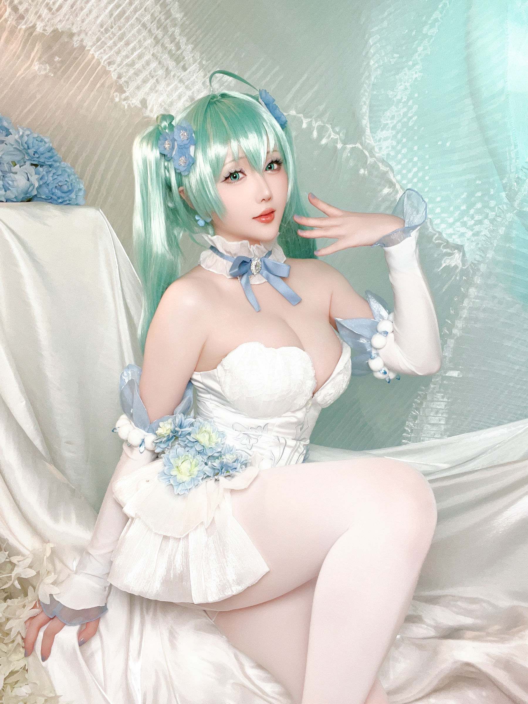 Coser小姐姐 星之迟迟 - 初音未来 粉蝶花精灵