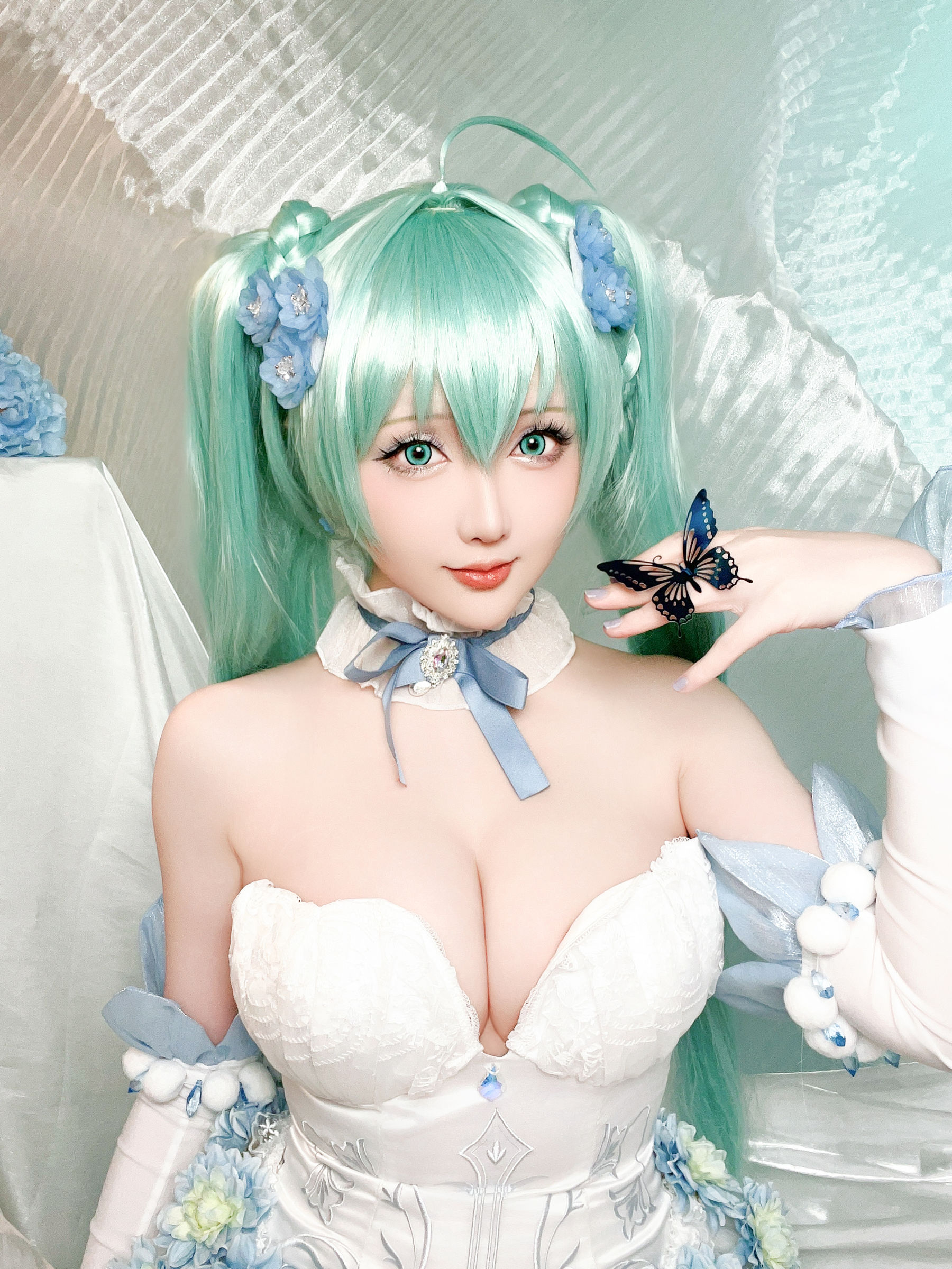 Coser小姐姐 星之迟迟 - 初音未来 粉蝶花精灵