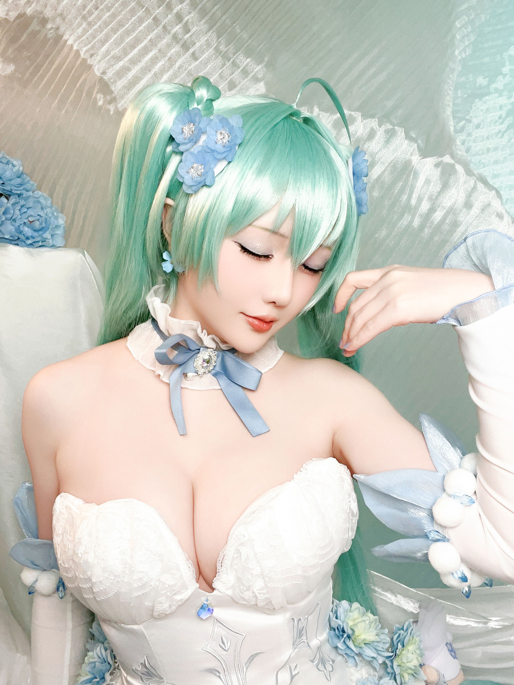 Coser小姐姐 星之迟迟 - 初音未来 粉蝶花精灵