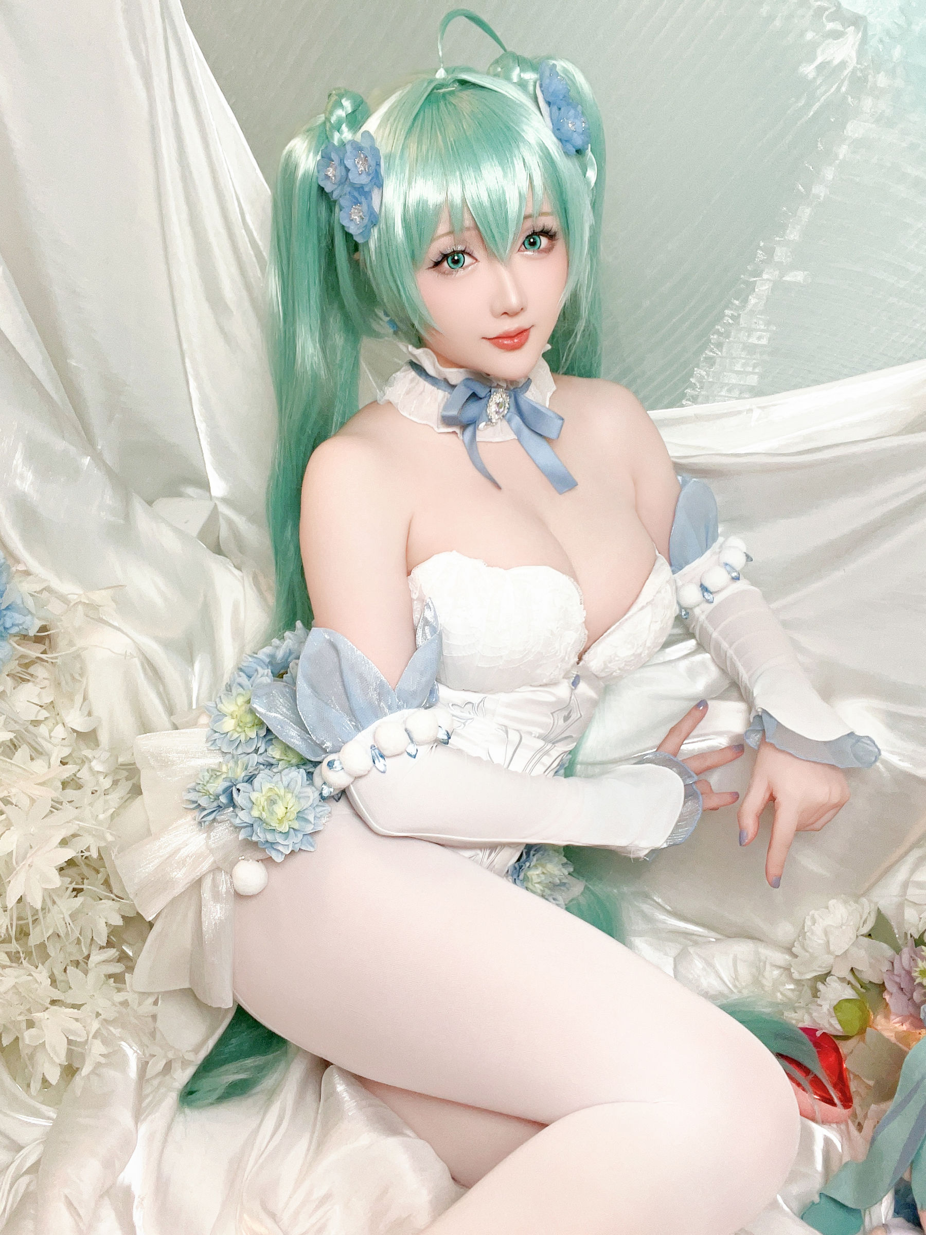 Coser小姐姐 星之迟迟 - 初音未来 粉蝶花精灵
