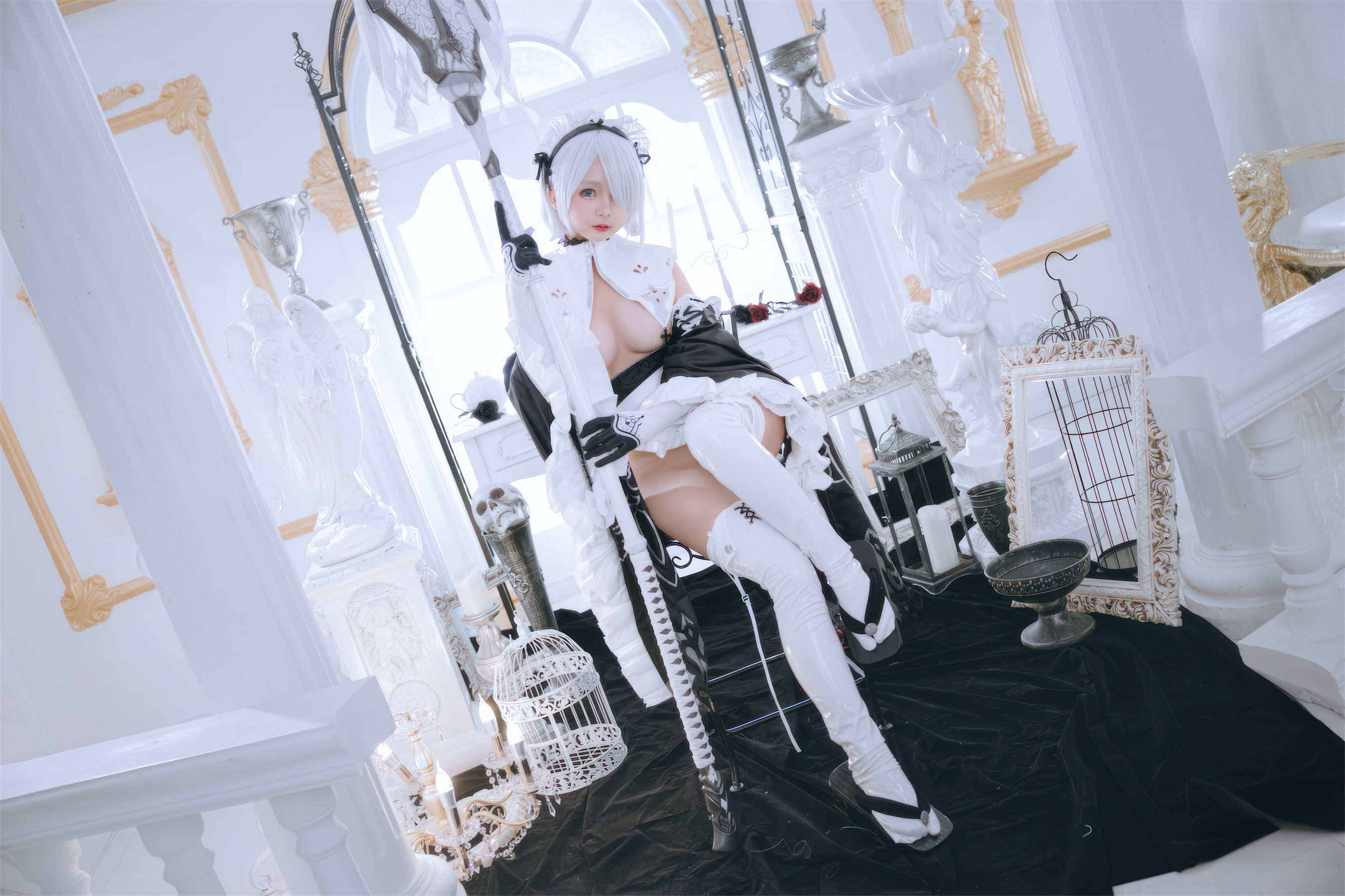 Cosplay 日奈娇 - 2B奶盖女仆