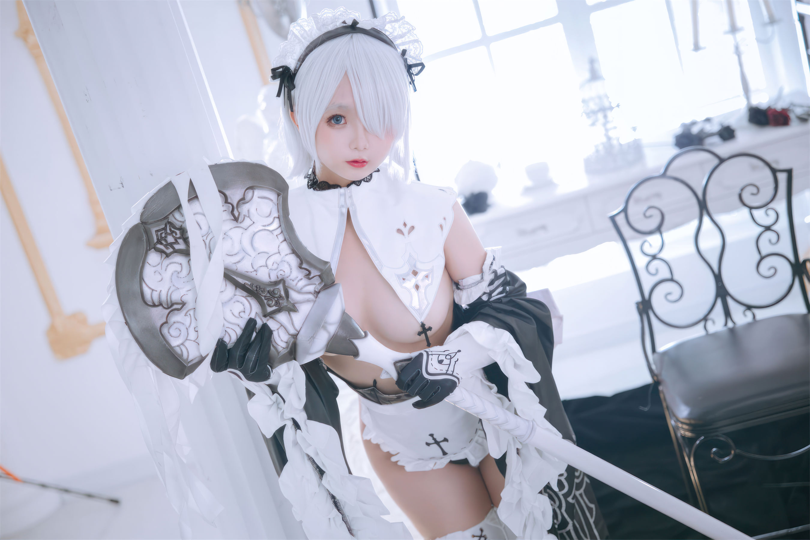 Cosplay 日奈娇 - 2B奶盖女仆