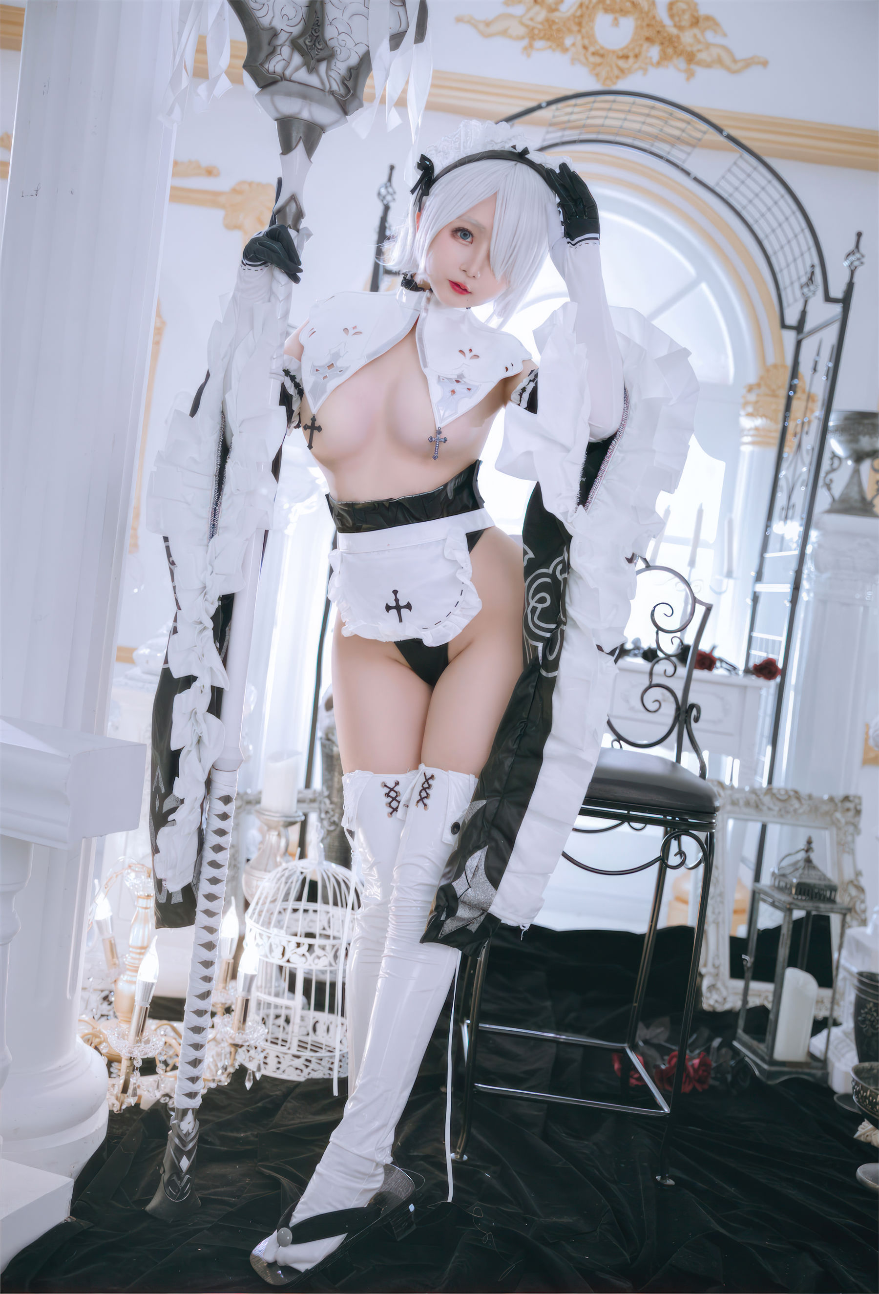Cosplay 日奈娇 - 2B奶盖女仆