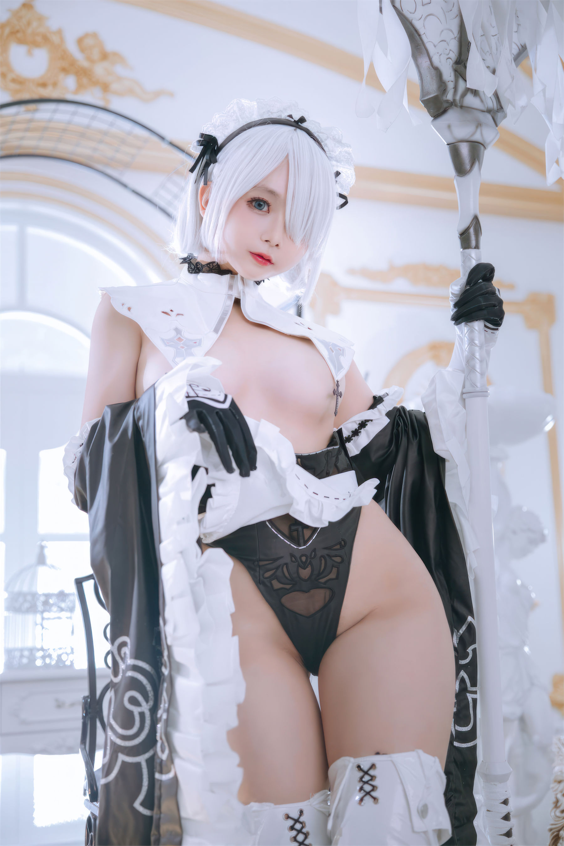 Cosplay 日奈娇 - 2B奶盖女仆