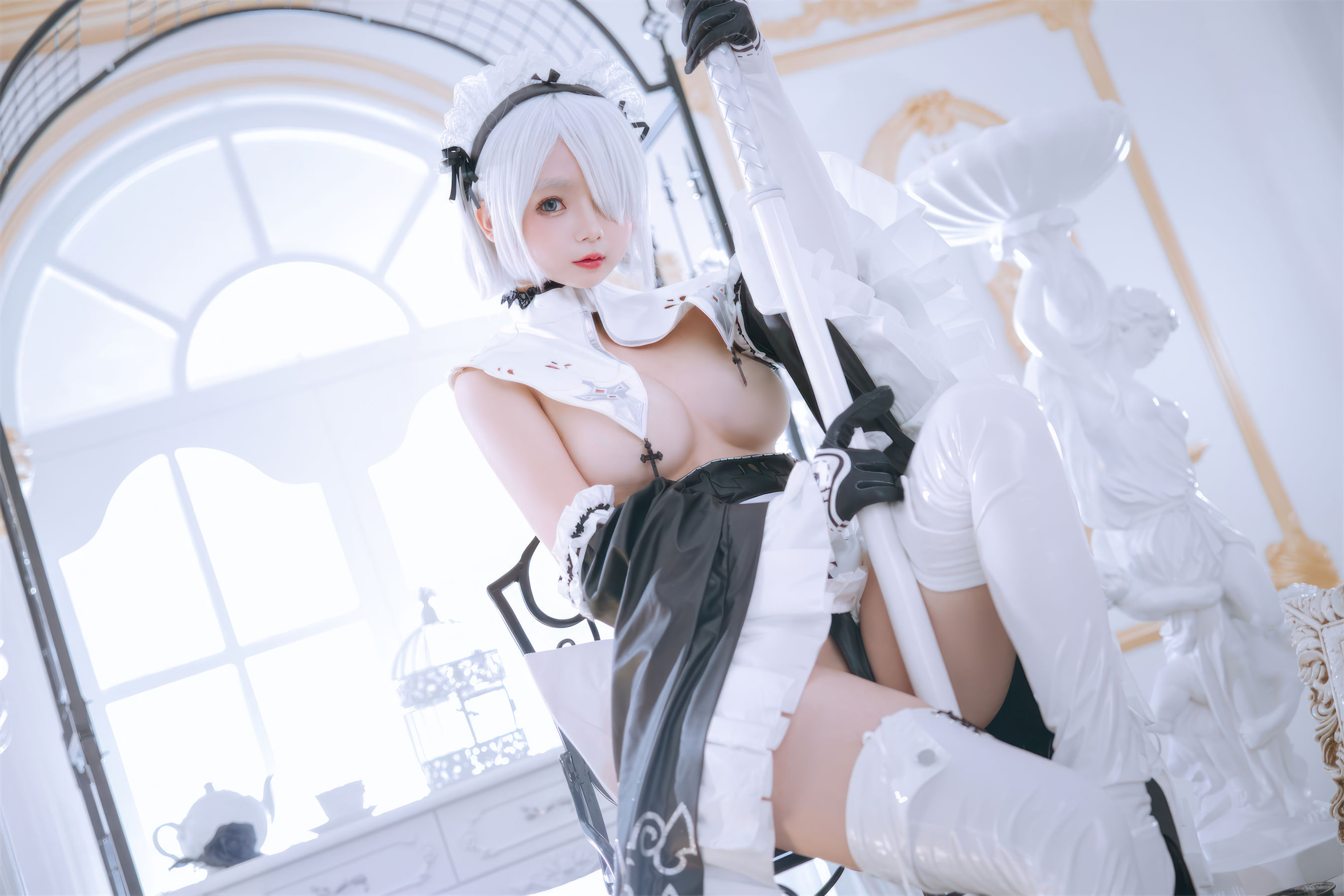 Cosplay 日奈娇 - 2B奶盖女仆