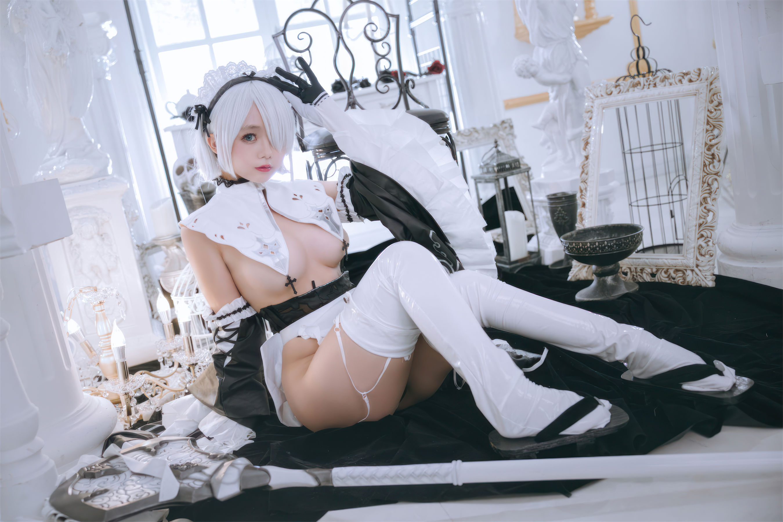 Cosplay 日奈娇 - 2B奶盖女仆