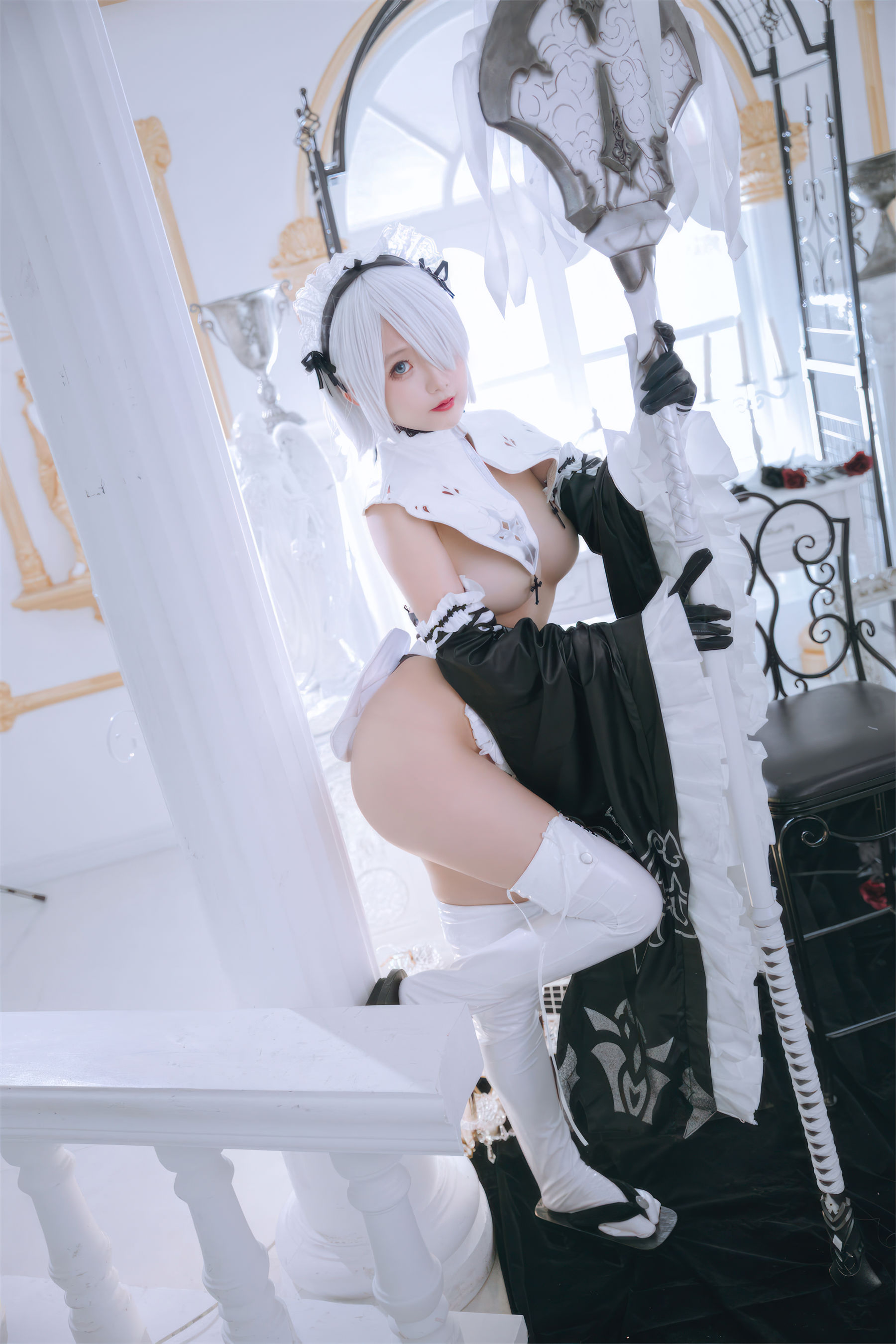 Cosplay 日奈娇 - 2B奶盖女仆