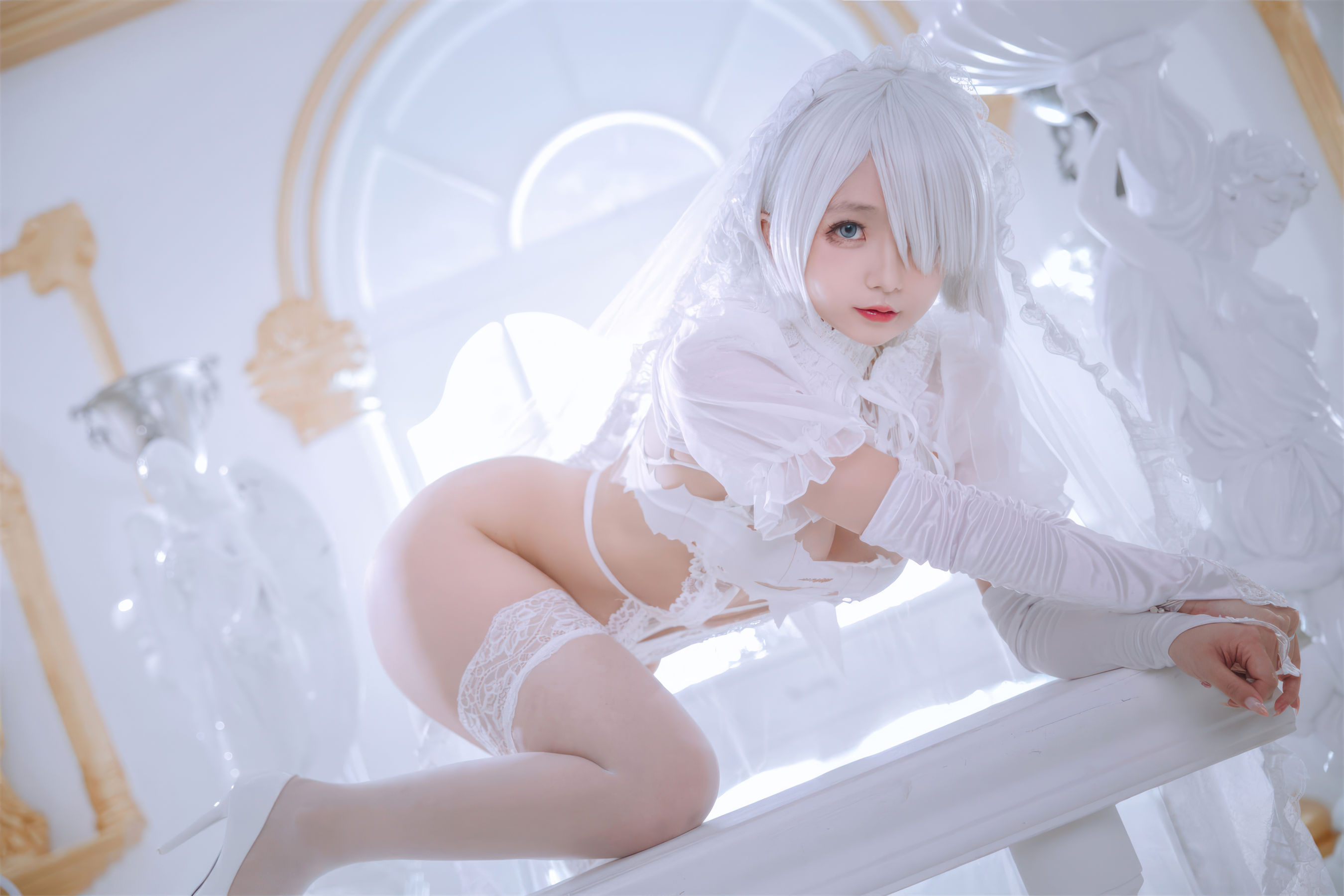 Cosplay 日奈娇 - 白色花嫁