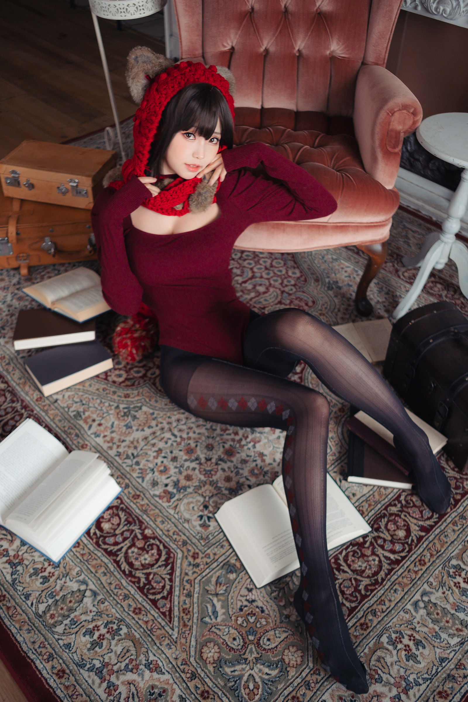 Ely_eee (ElyEE子) - 红色 KNITTING