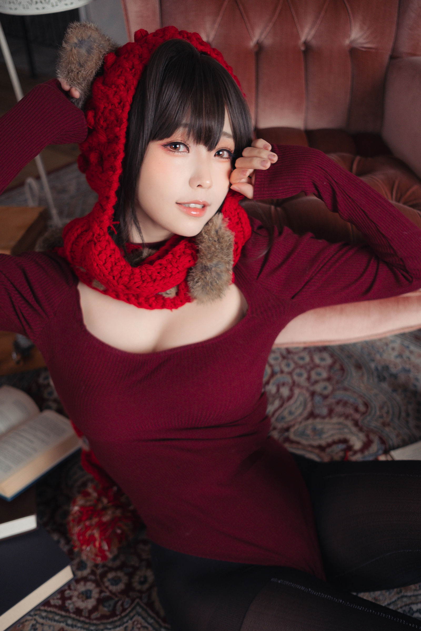 Ely_eee (ElyEE子) - 红色 KNITTING