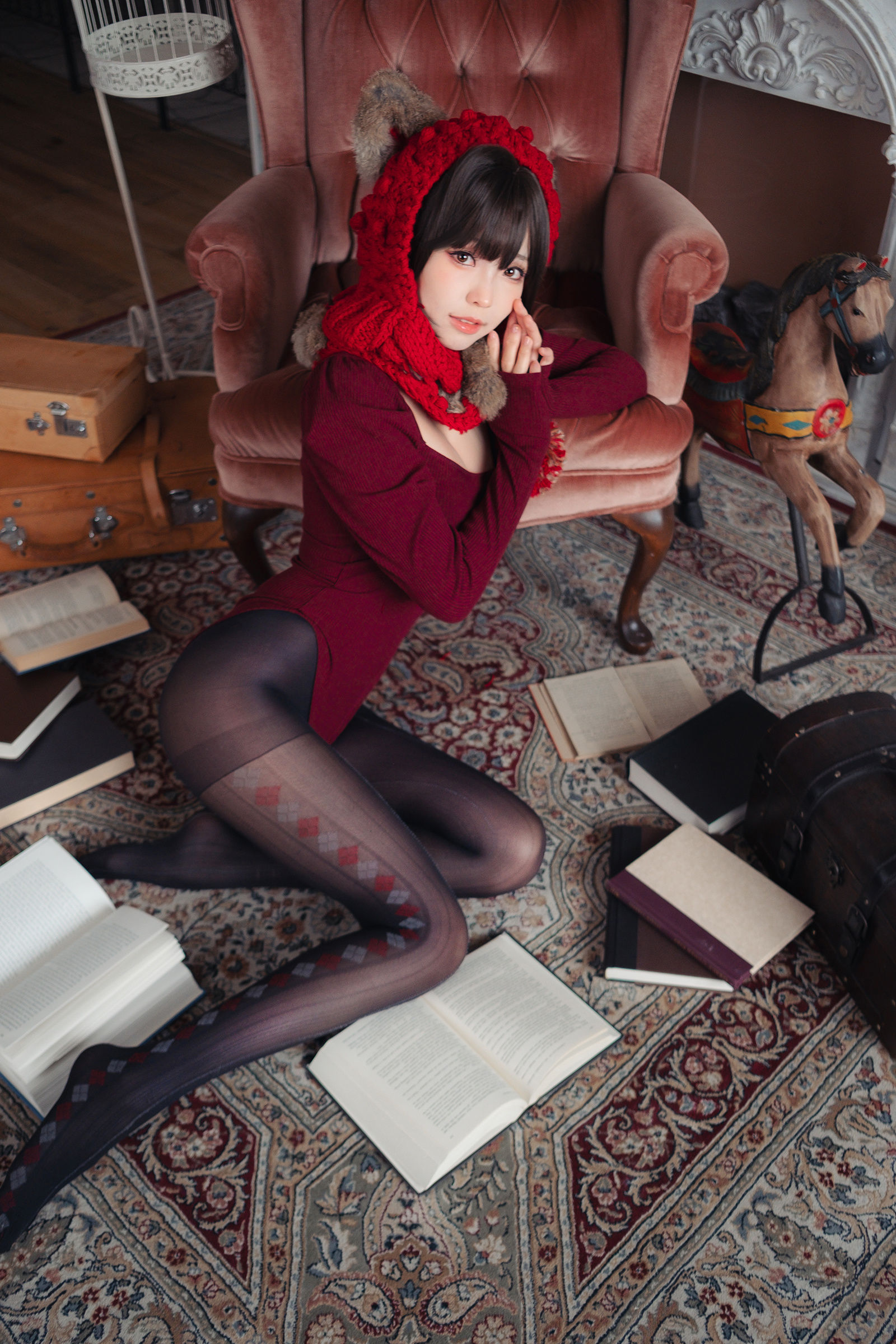 Ely_eee (ElyEE子) - 红色 KNITTING