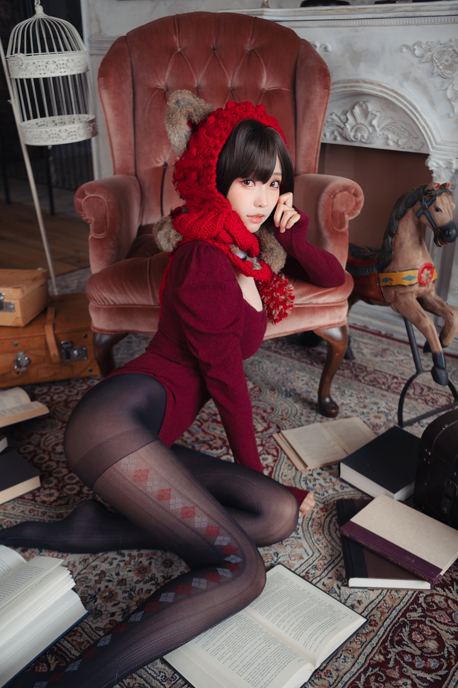 Ely_eee (ElyEE子) - 红色 KNITTING
