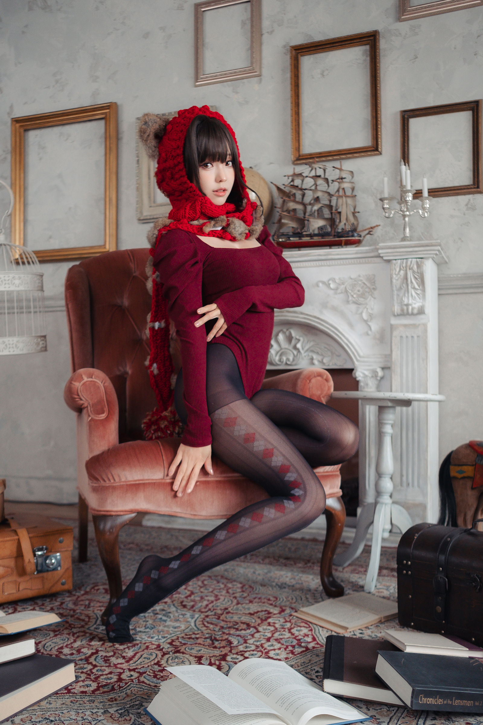 Ely_eee (ElyEE子) - 红色 KNITTING