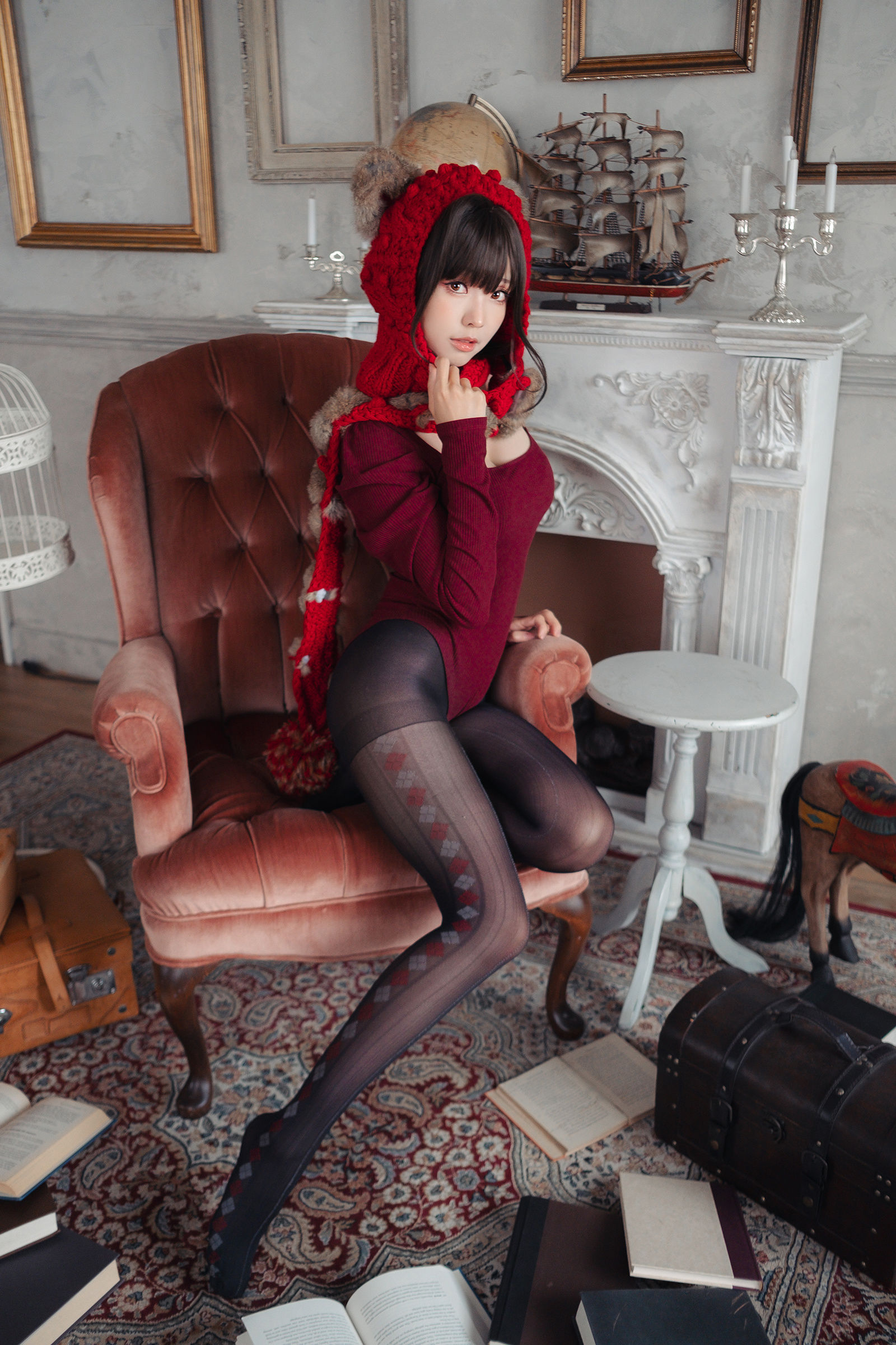Ely_eee (ElyEE子) - 红色 KNITTING