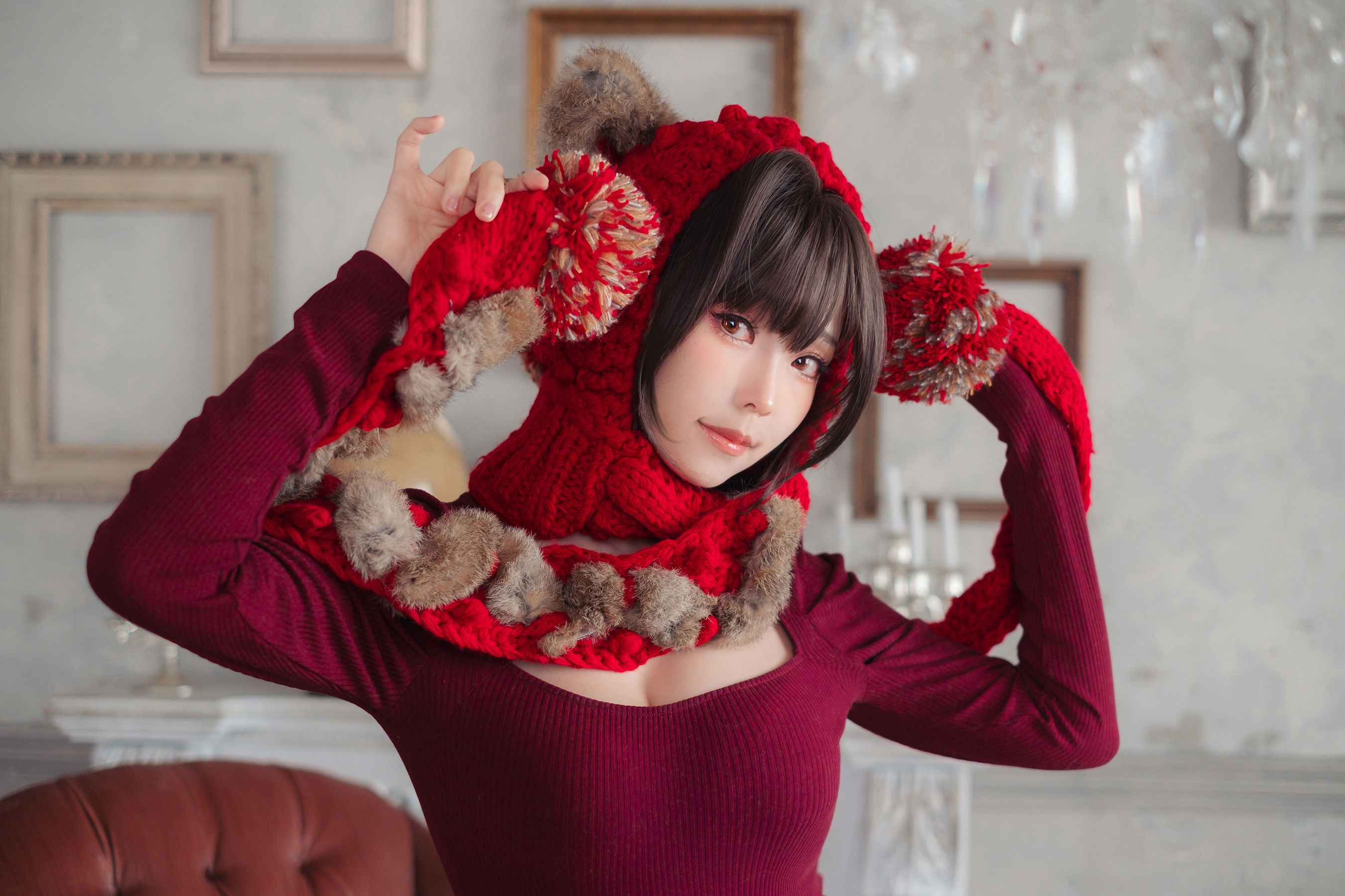 Ely_eee (ElyEE子) - 红色 KNITTING