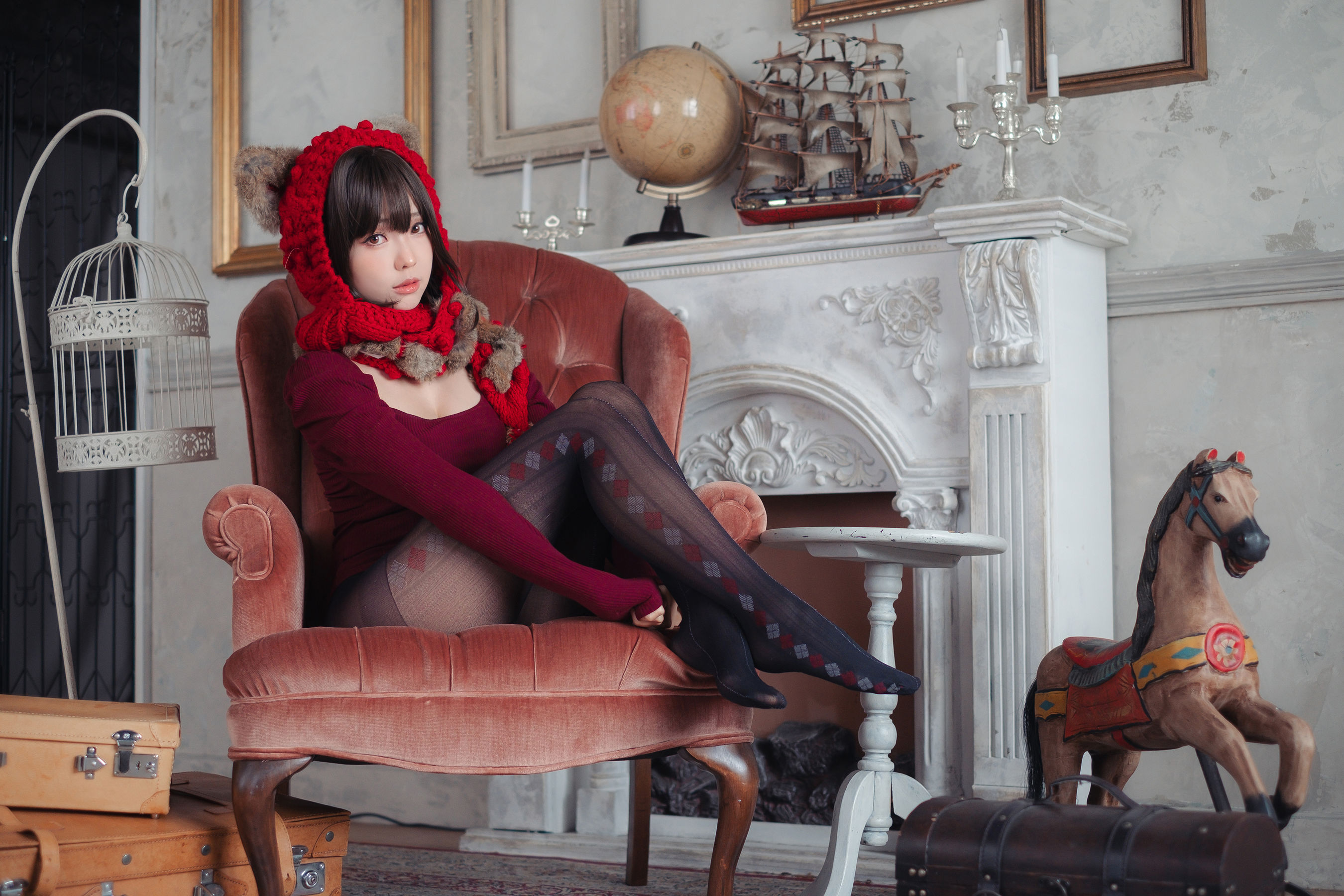 Ely_eee (ElyEE子) - 红色 KNITTING