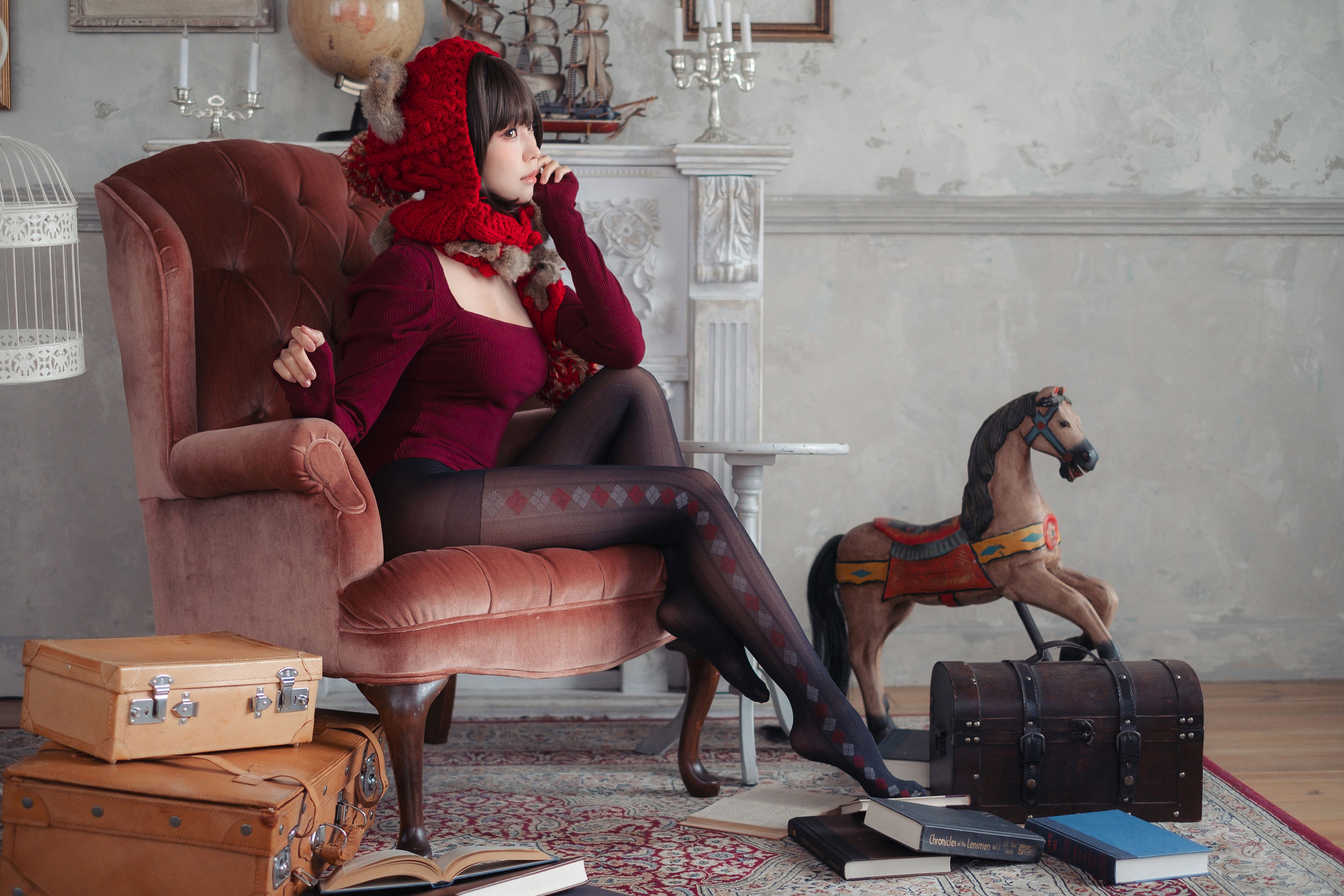 Ely_eee (ElyEE子) - 红色 KNITTING