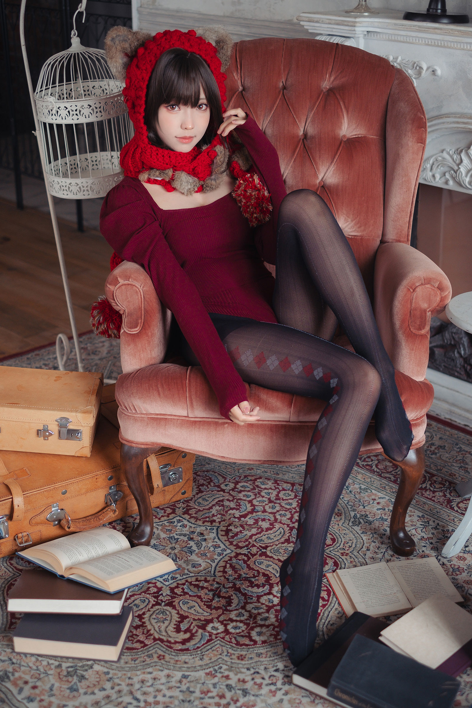 Ely_eee (ElyEE子) - 红色 KNITTING