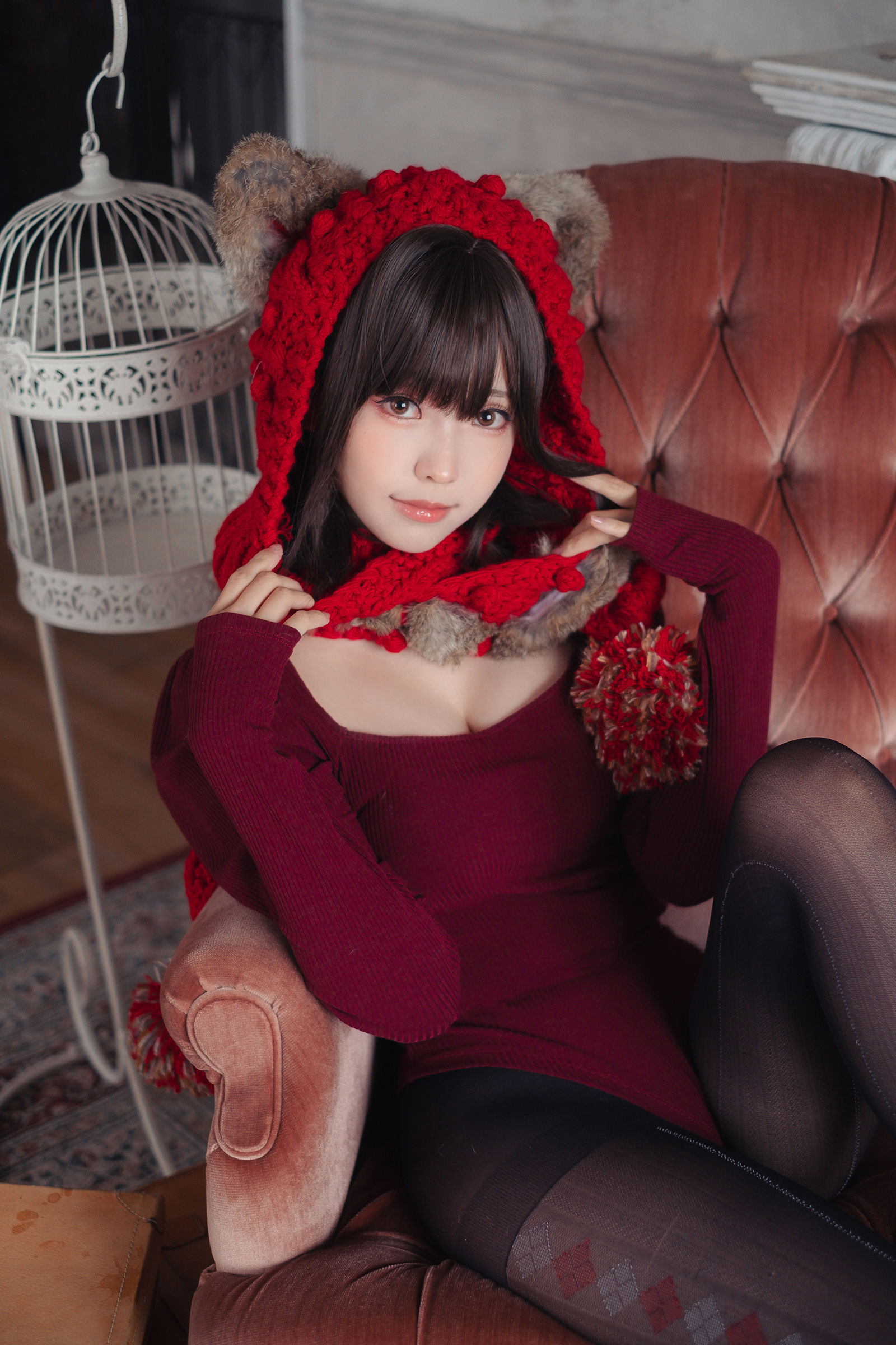 Ely_eee (ElyEE子) - 红色 KNITTING