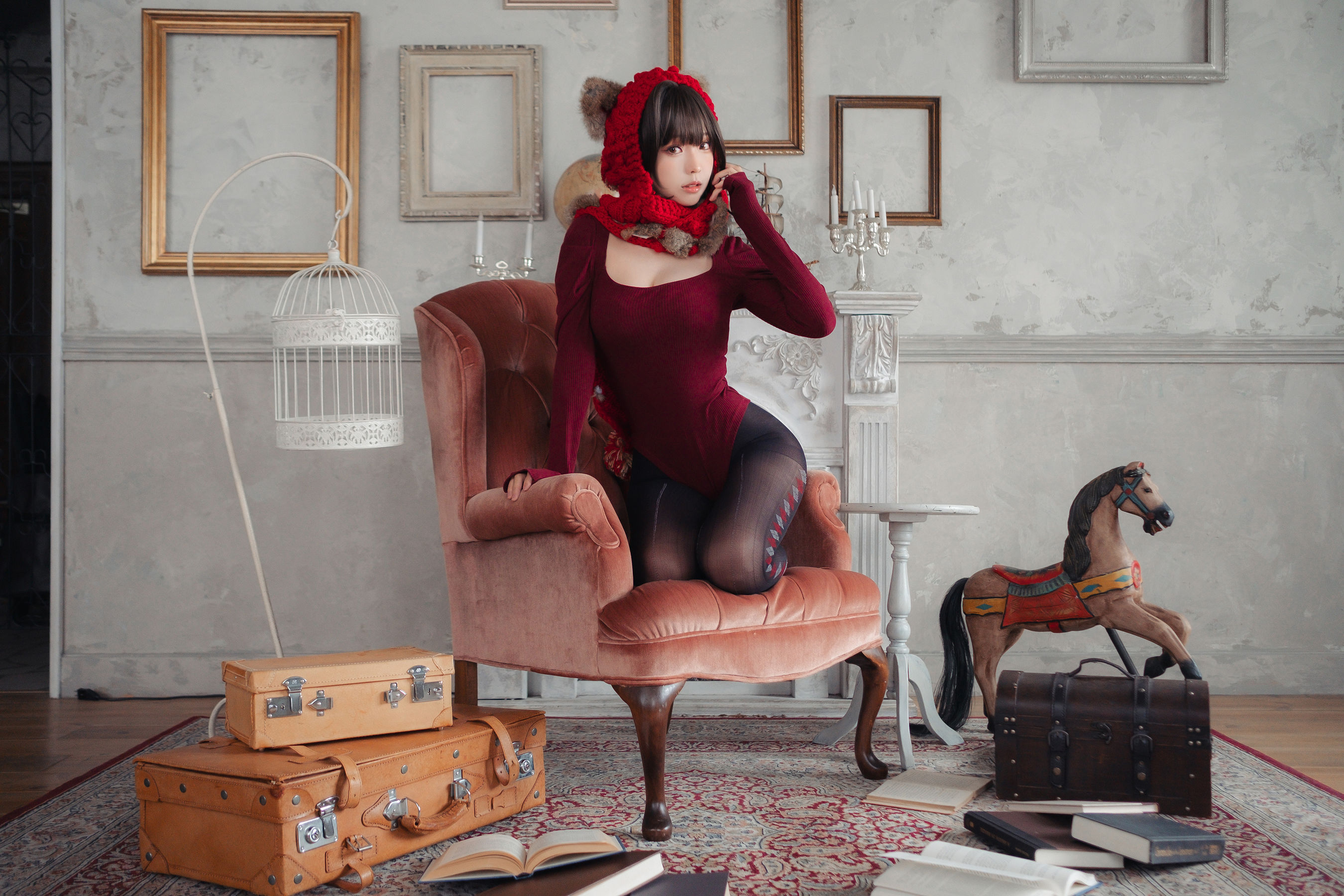 Ely_eee (ElyEE子) - 红色 KNITTING