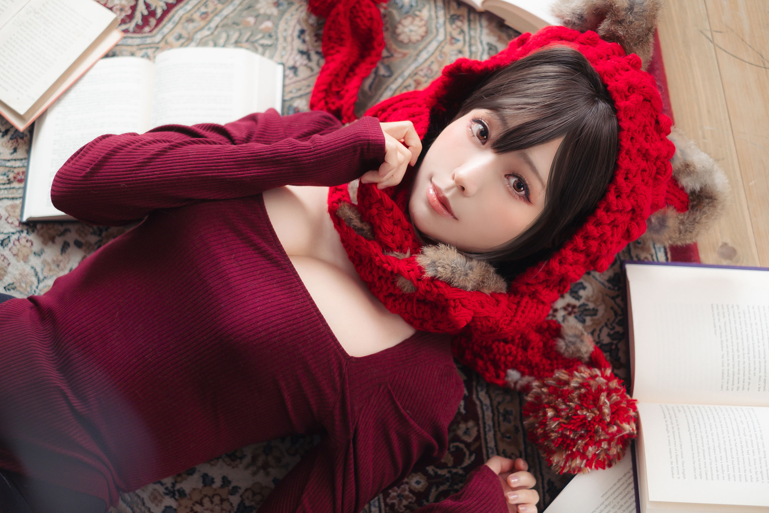 Ely_eee (ElyEE子) - 红色 KNITTING