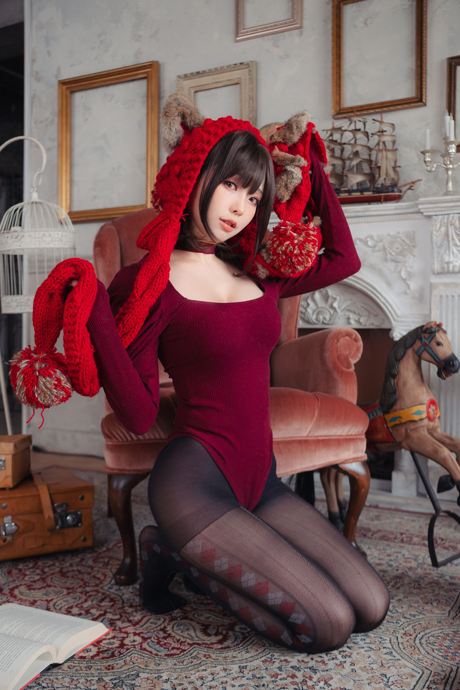 Ely_eee (ElyEE子) - 红色 KNITTING