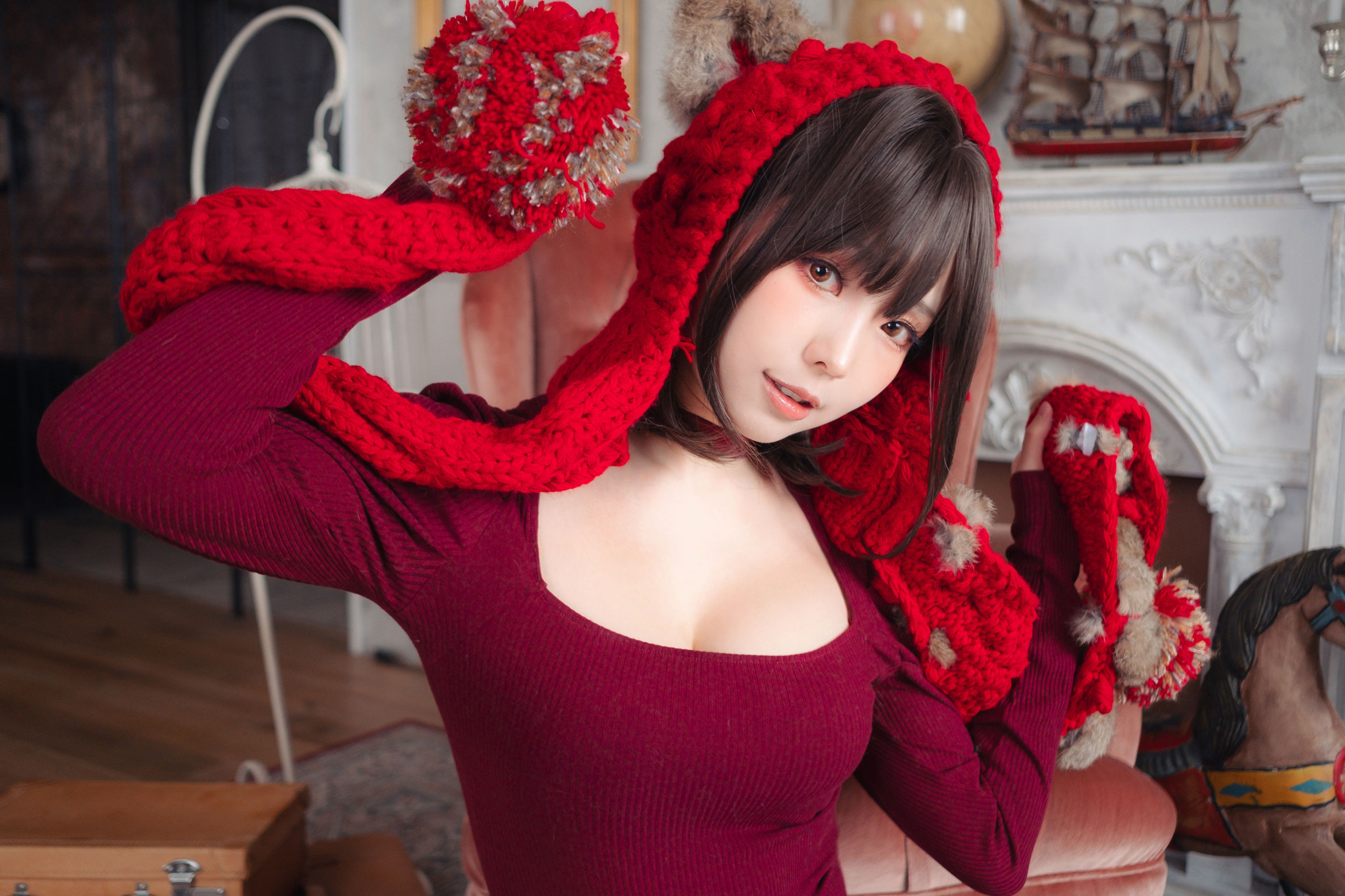 Ely_eee (ElyEE子) - 红色 KNITTING