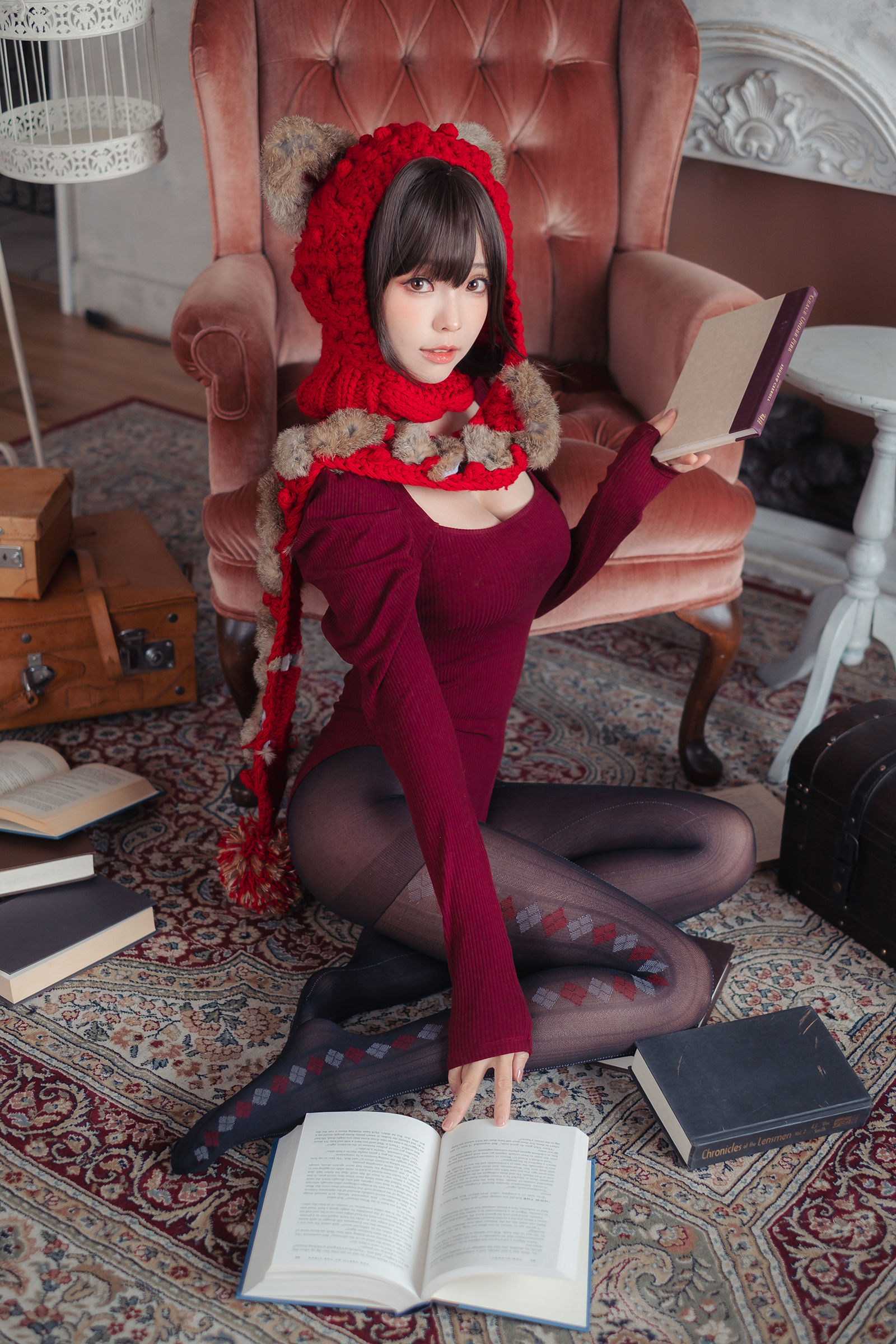 Ely_eee (ElyEE子) - 红色 KNITTING