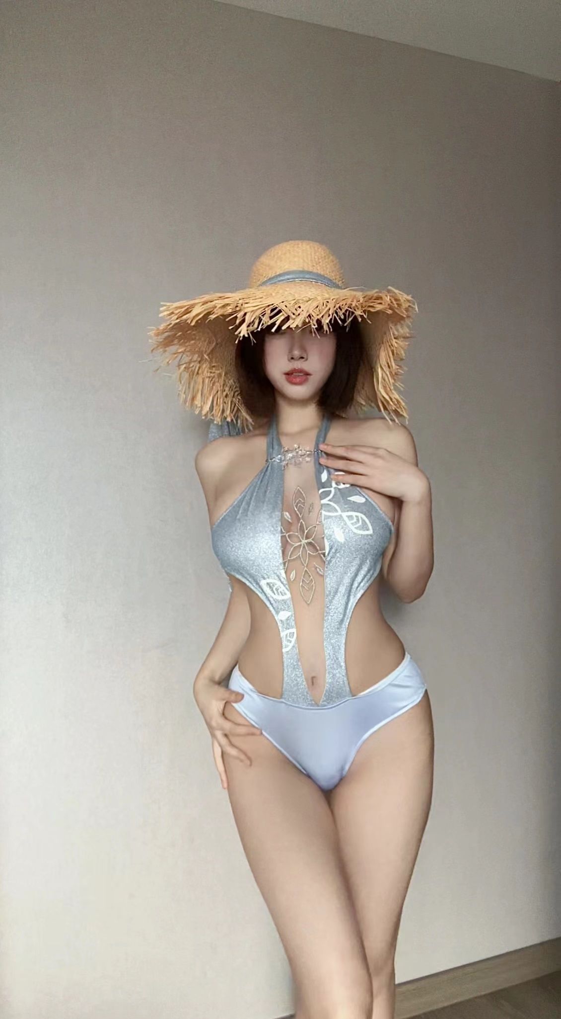 琳铛铛 - 蓝色印花比基尼