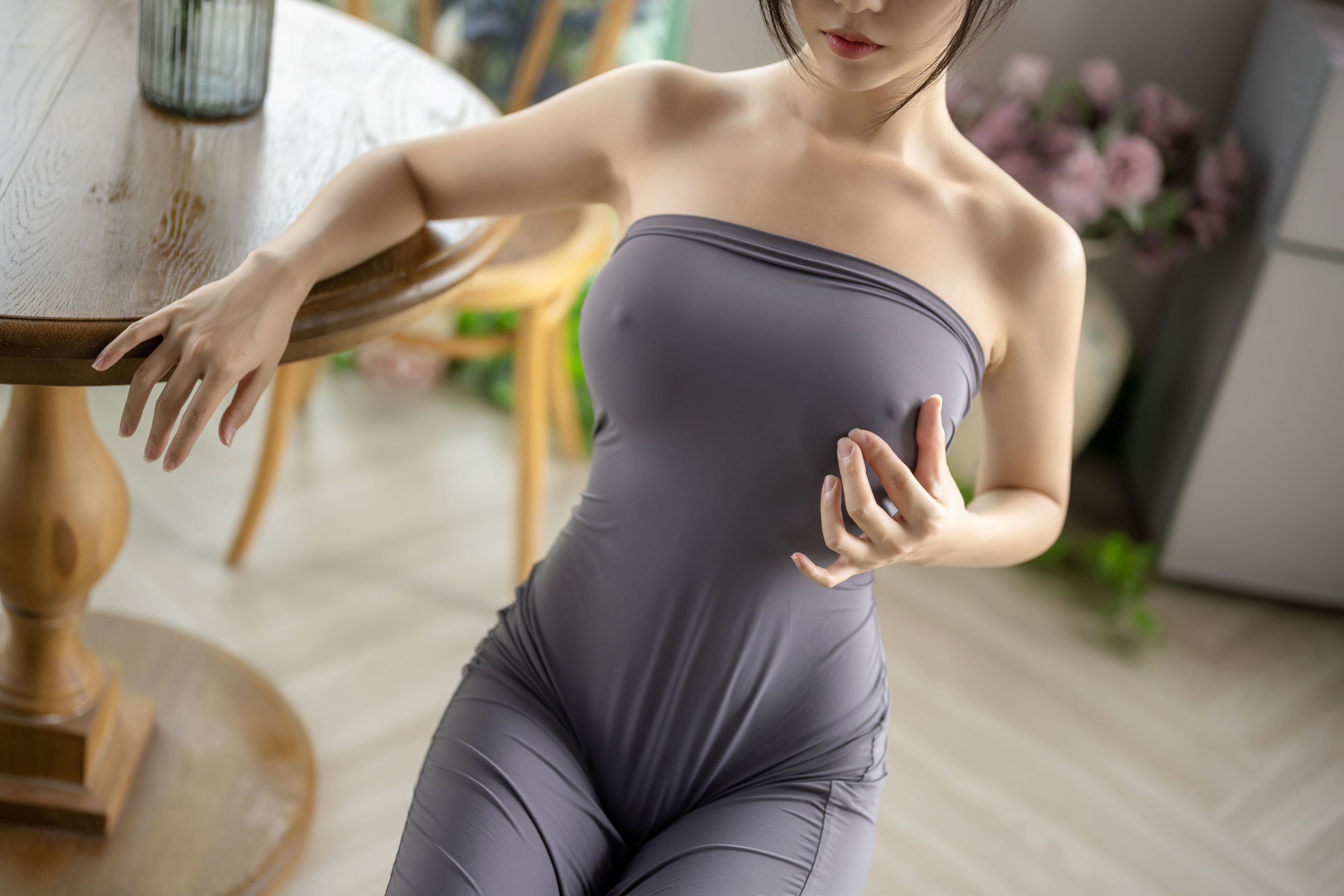 抖娘-利世 图集 - 连体裙激凸骆驼趾