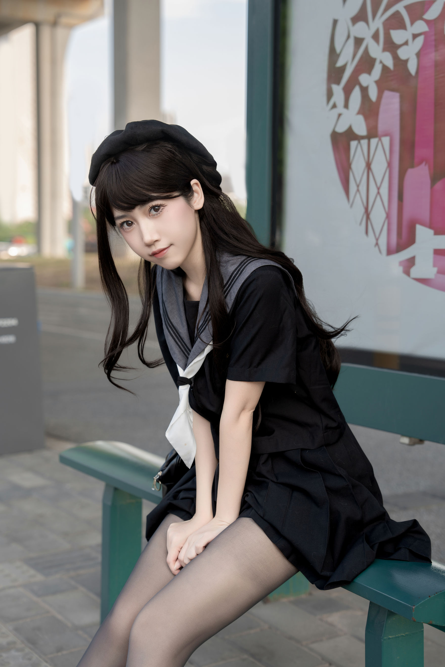 微博人气Coser 不呆猫 - 放课后野外JK