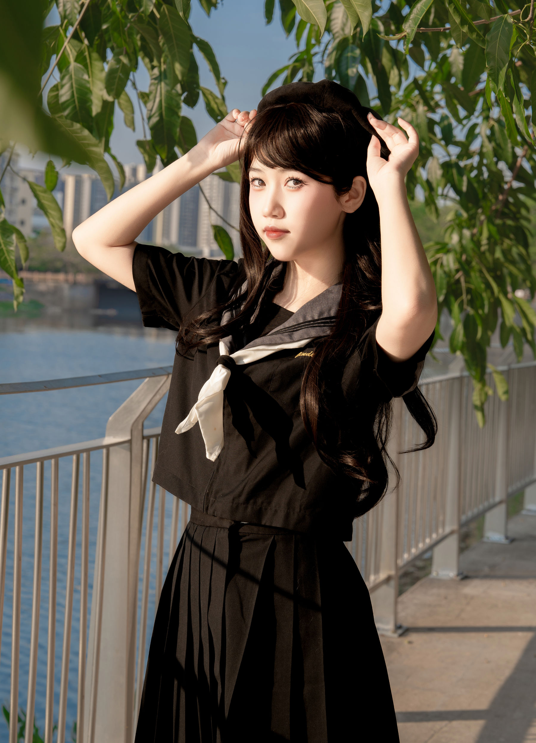 微博人气Coser 不呆猫 - 放课后野外JK