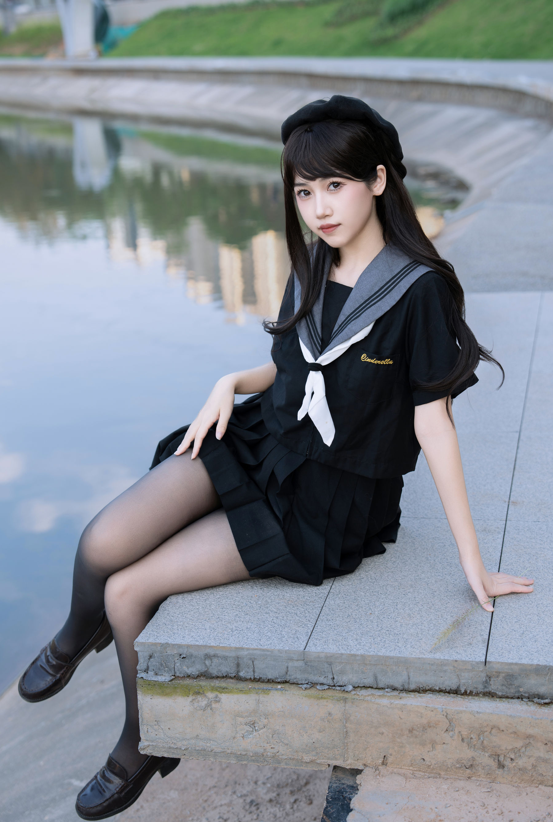 微博人气Coser 不呆猫 - 放课后野外JK