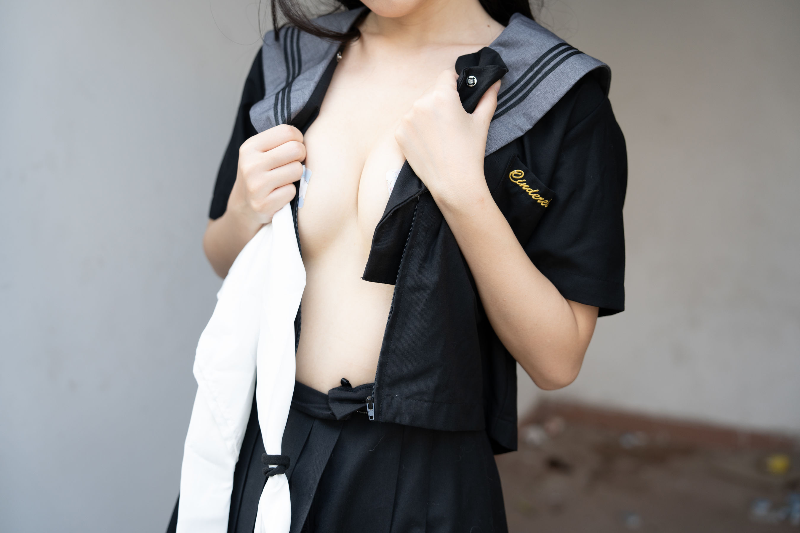 微博人气Coser 不呆猫 - 放课后野外JK