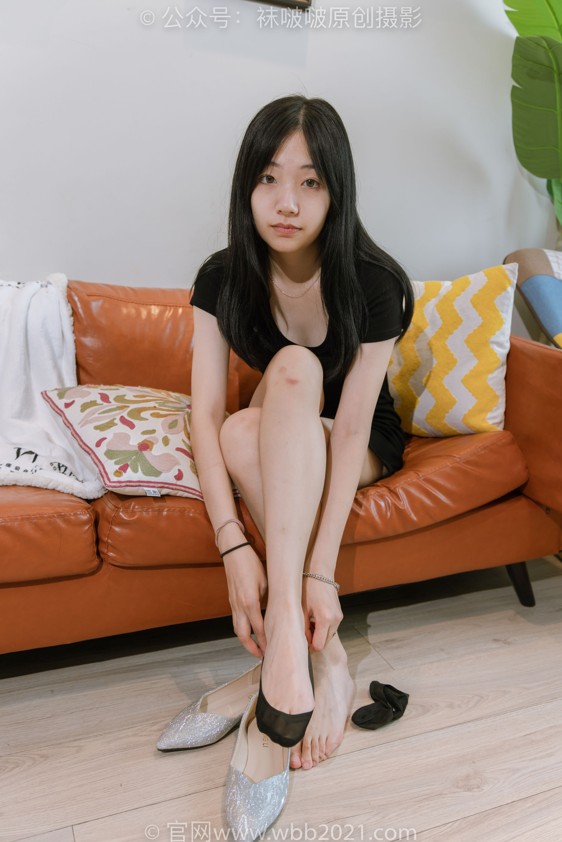 BoBoSocks袜啵啵 No.363 小甜豆 -两双平底鞋、黑色船袜、裸足