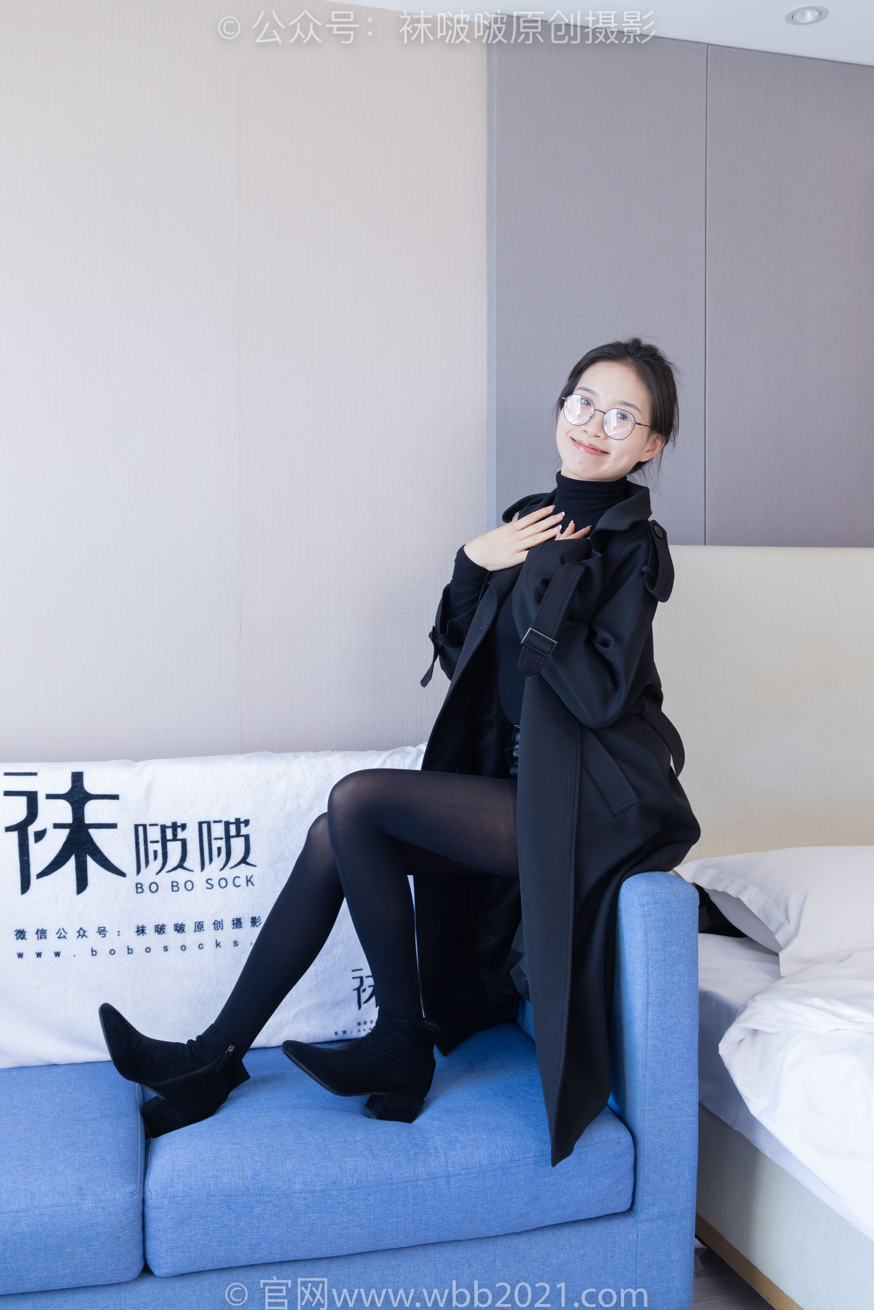 BoBoSocks袜啵啵 No.365 芝士 -短靴、平底鞋、厚黑丝、厚灰丝