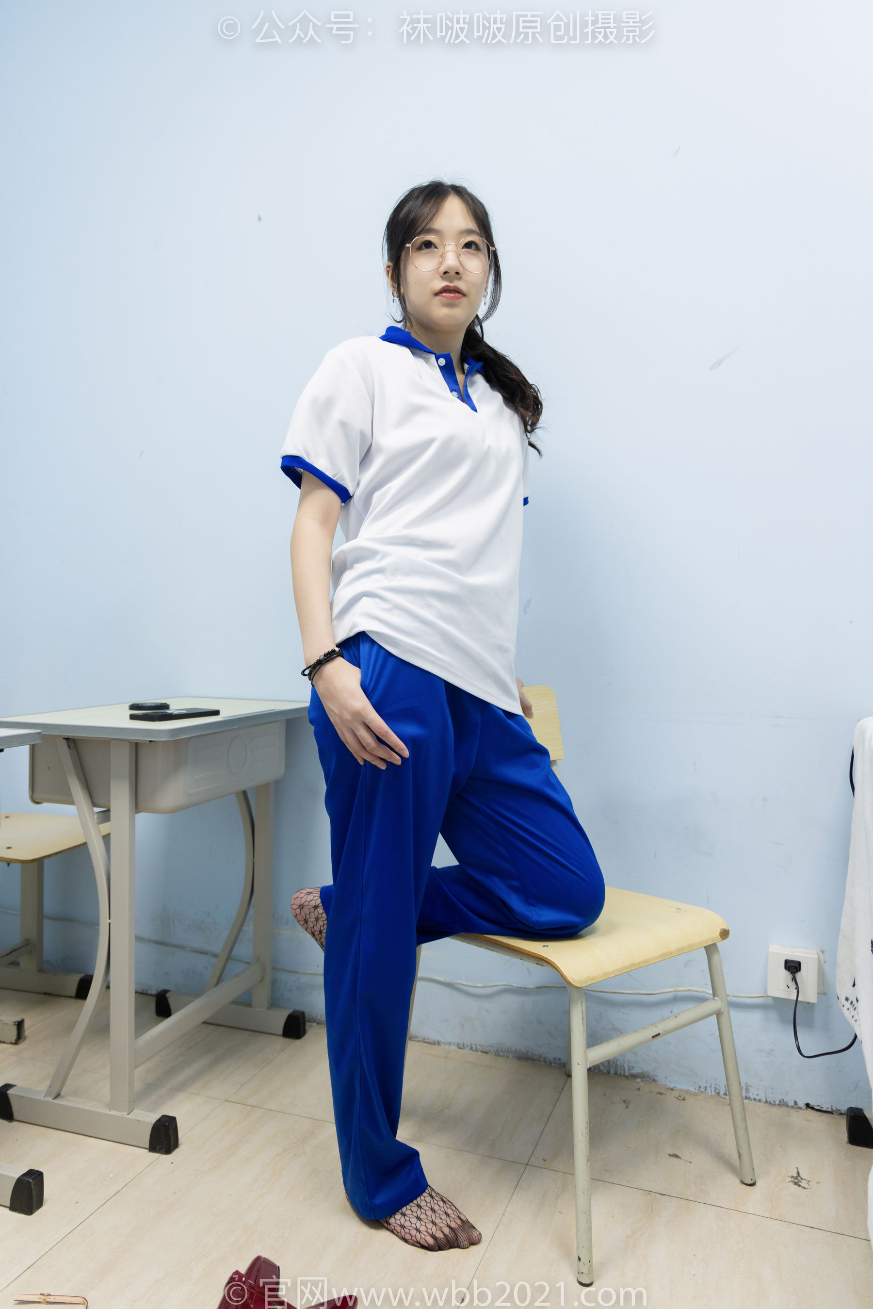 BoBoSocks袜啵啵 No.375 小甜豆 -高跟鞋、黑色蕾丝网袜、校服裤里丝