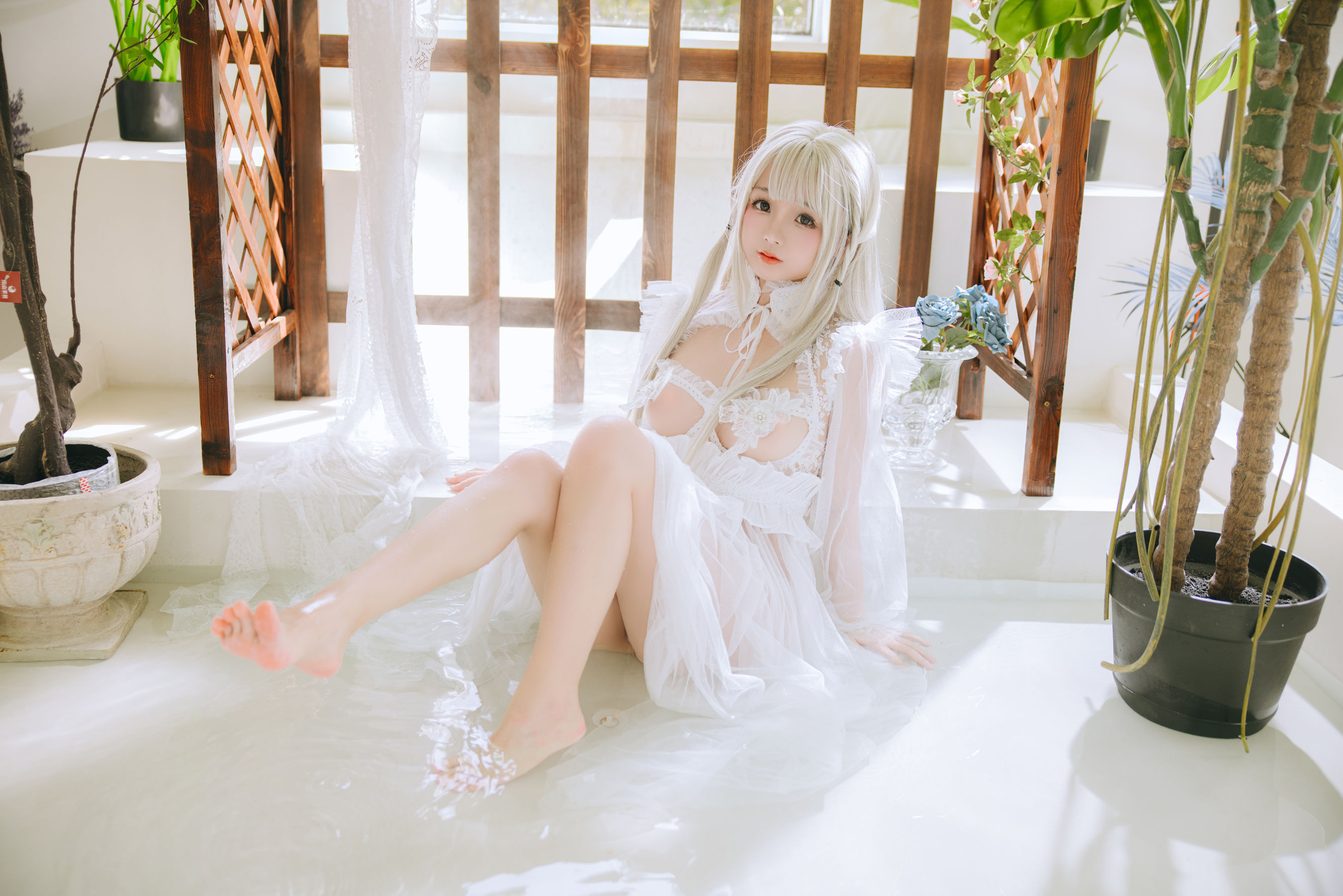 Cosplay 日奈娇 - 白纱衣