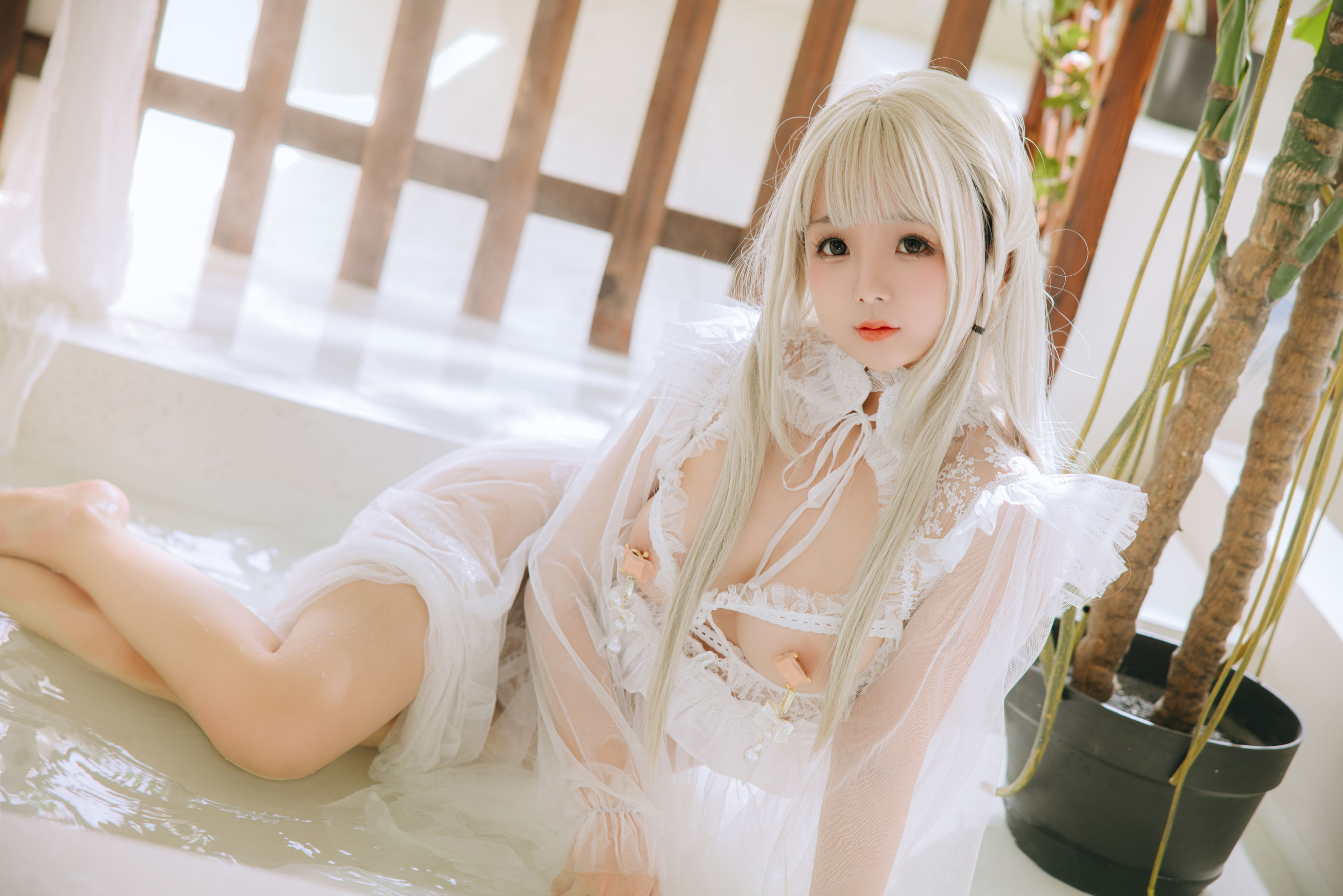 Cosplay 日奈娇 - 白纱衣