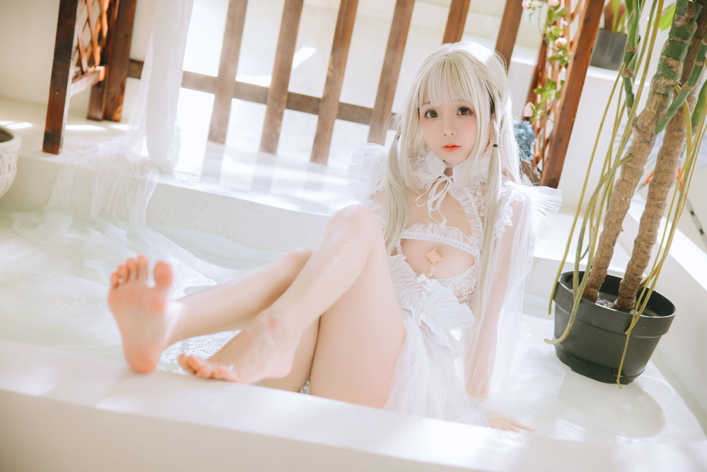 Cosplay 日奈娇 - 白纱衣