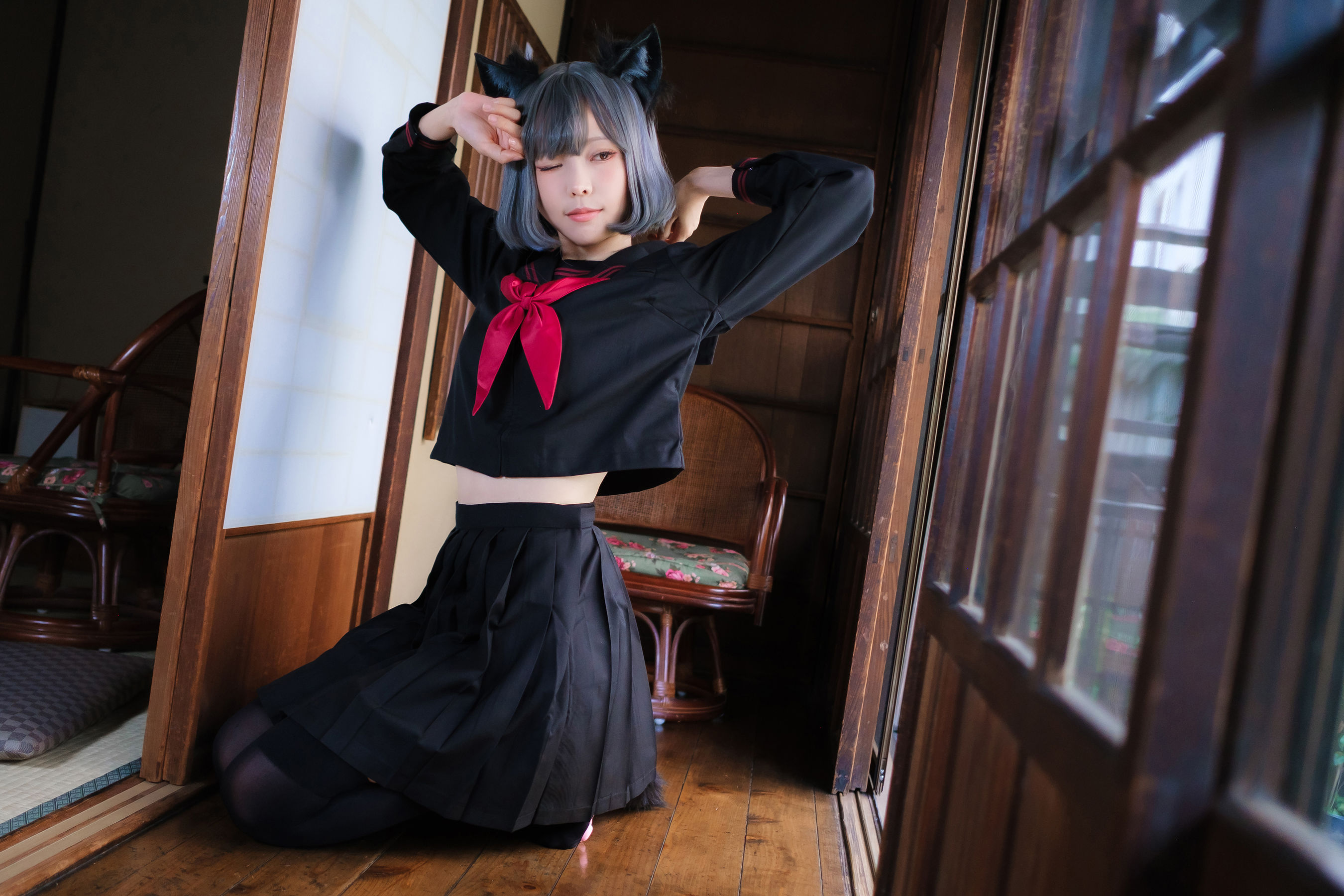 Ely_eee (ElyEE子) - Veranda Black Cat緣廊黑貓