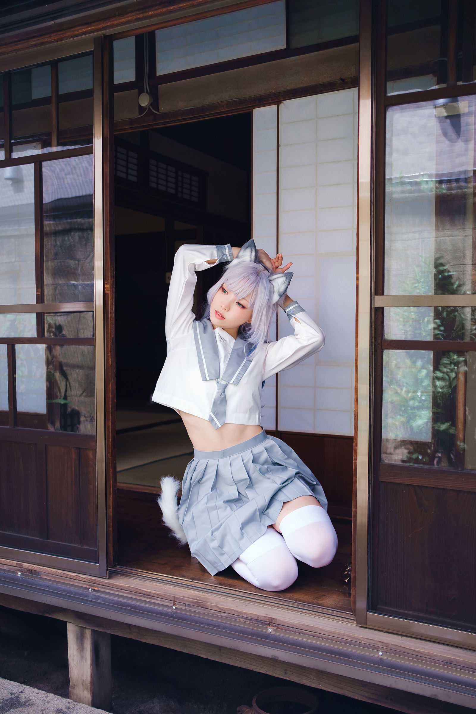 Ely_eee (ElyEE子) - Veranda White Cat緣廊白貓