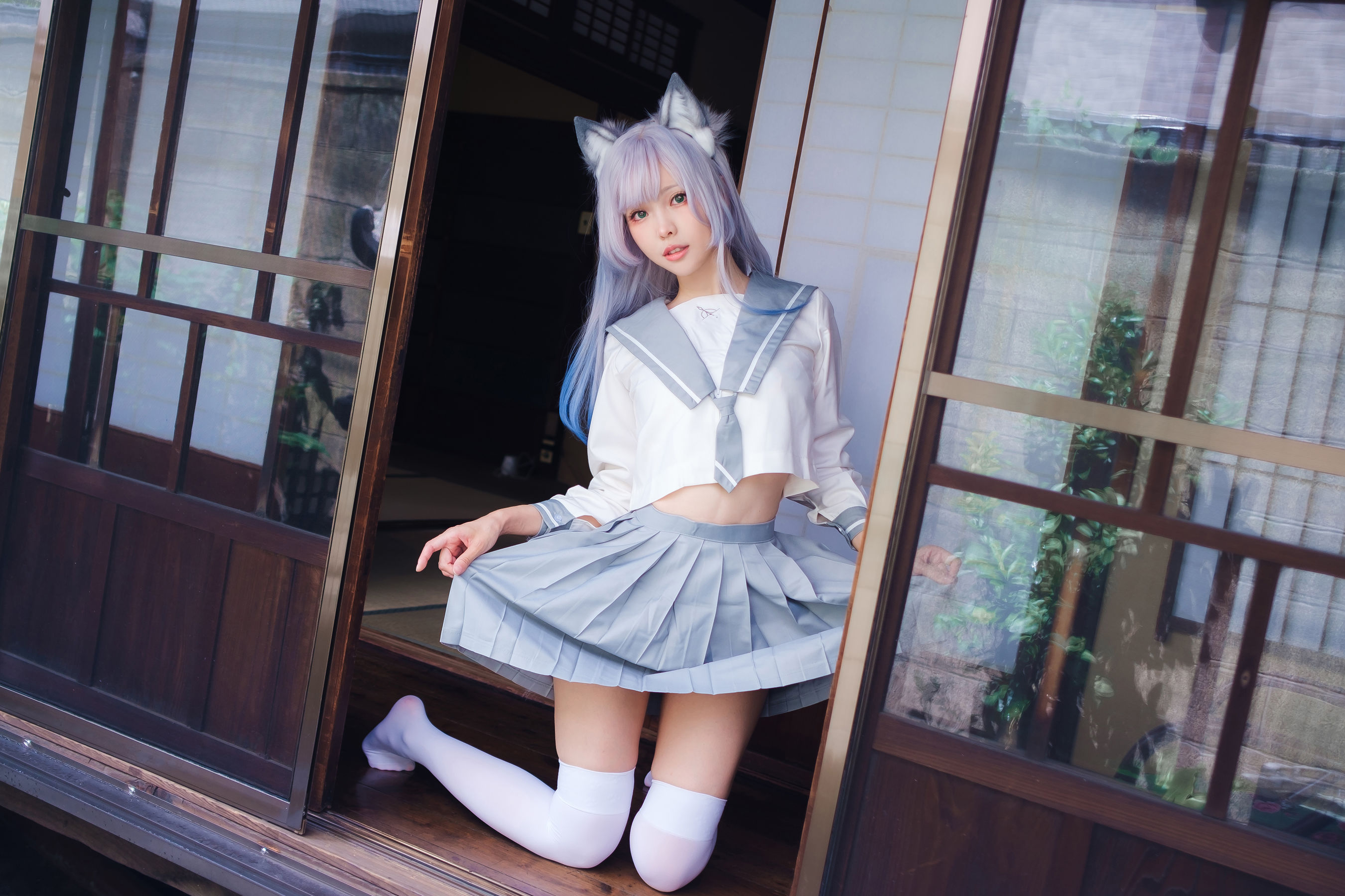 Ely_eee (ElyEE子) - Veranda White Cat緣廊白貓