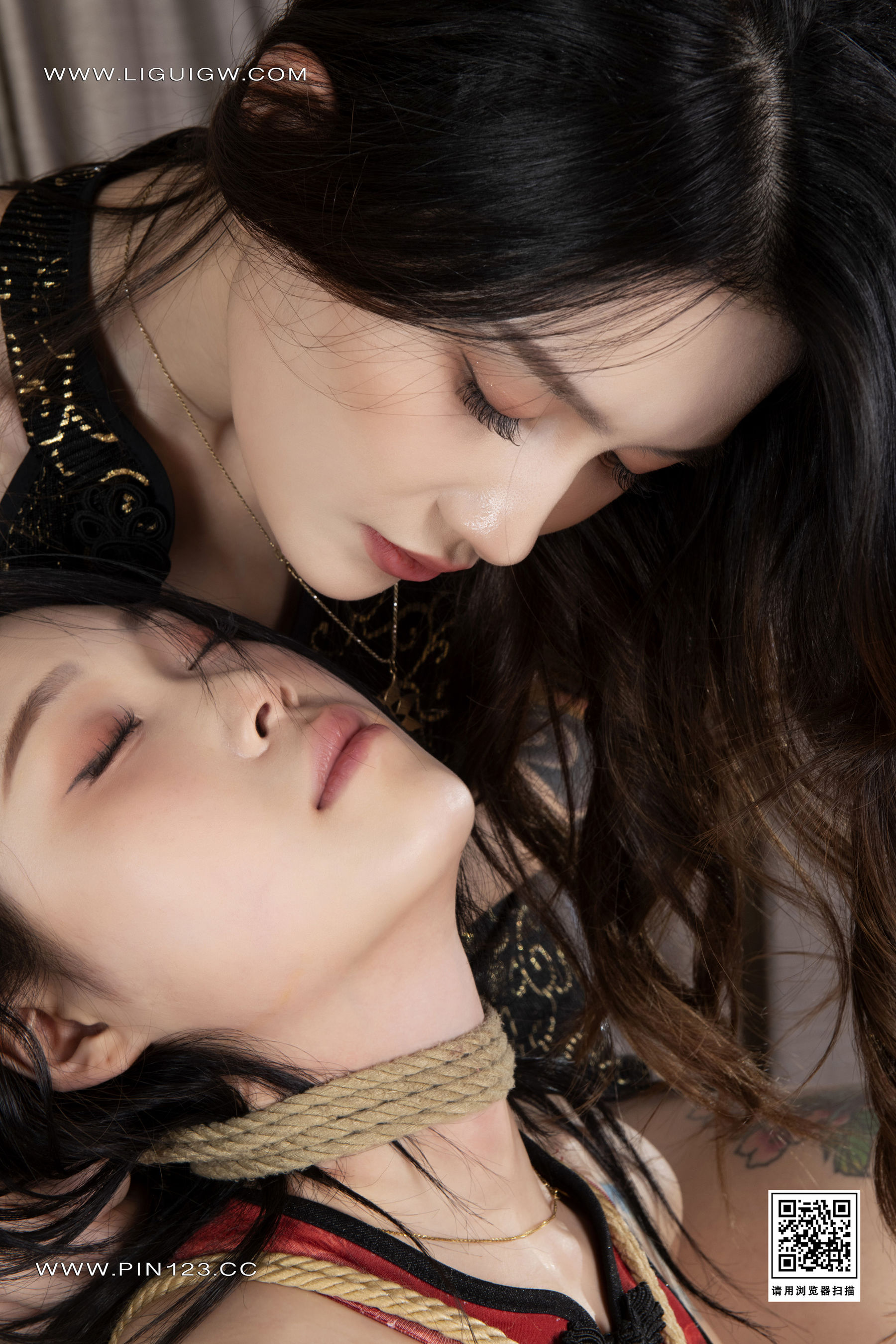 [Ligui丽柜] 2024.06.14 双生花-绳缚旗袍 甜甜&尔尔