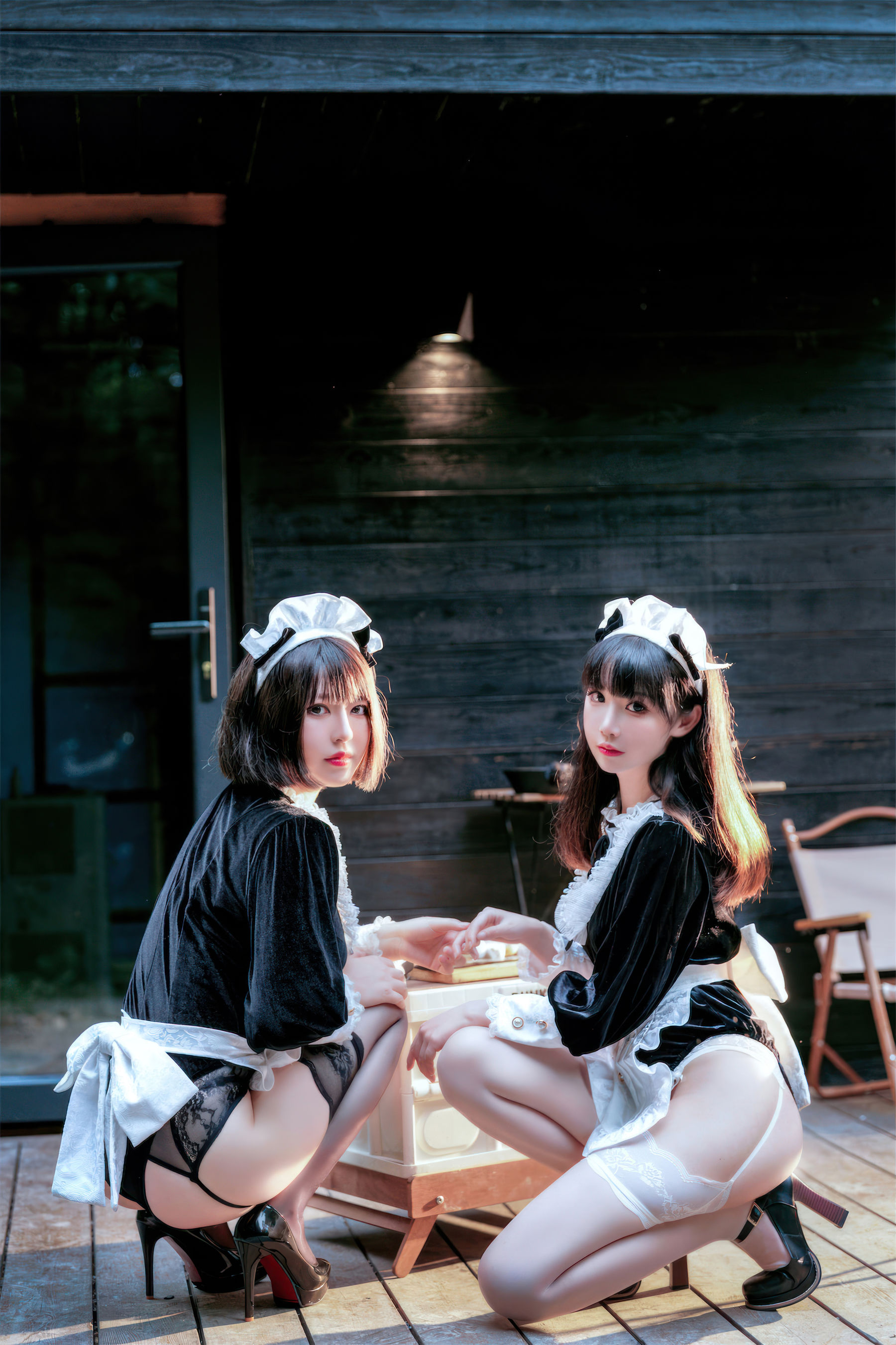 可爱人气Coser  面饼仙儿&半半子 - Maid姉妹