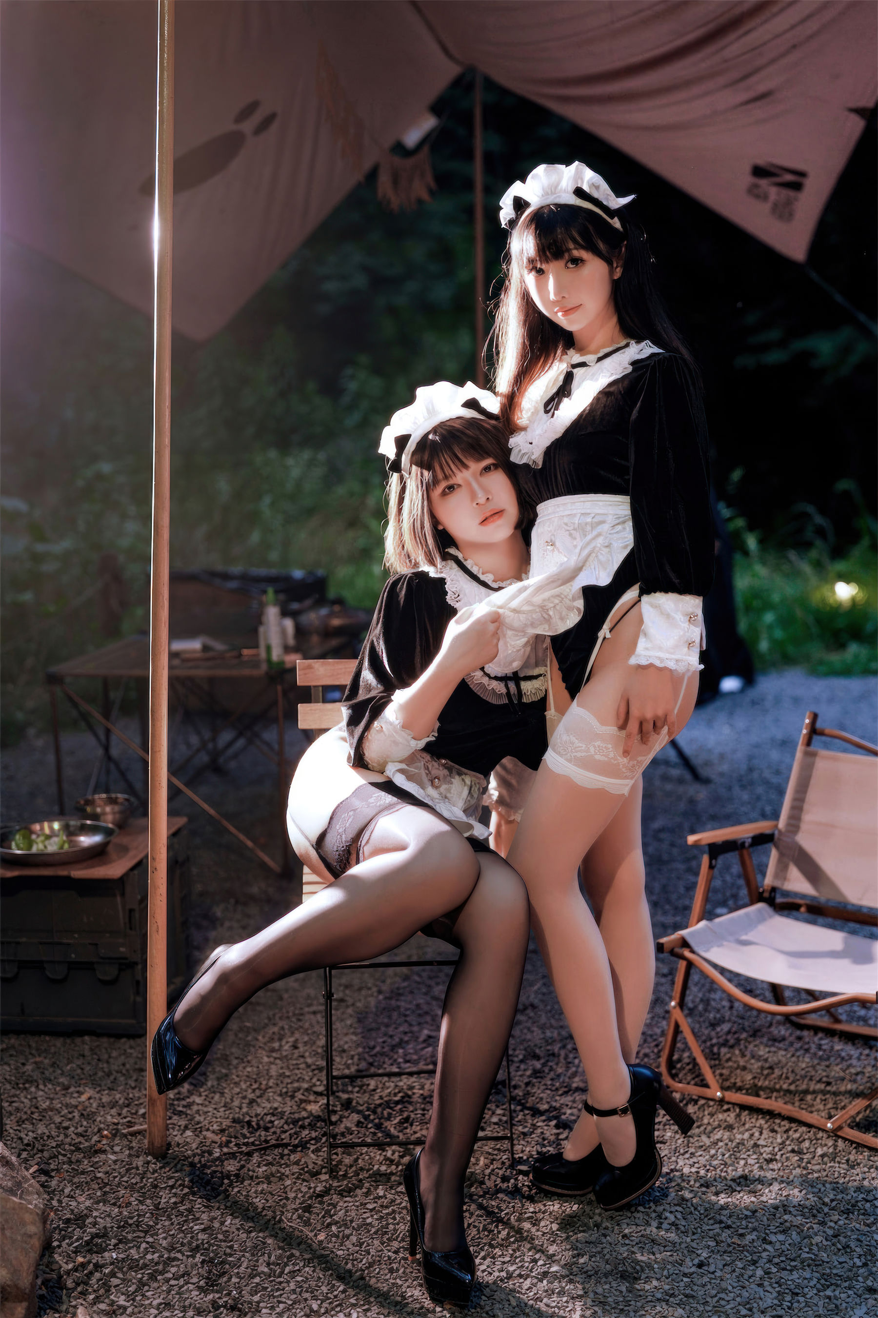 可爱人气Coser  面饼仙儿&半半子 - Maid姉妹