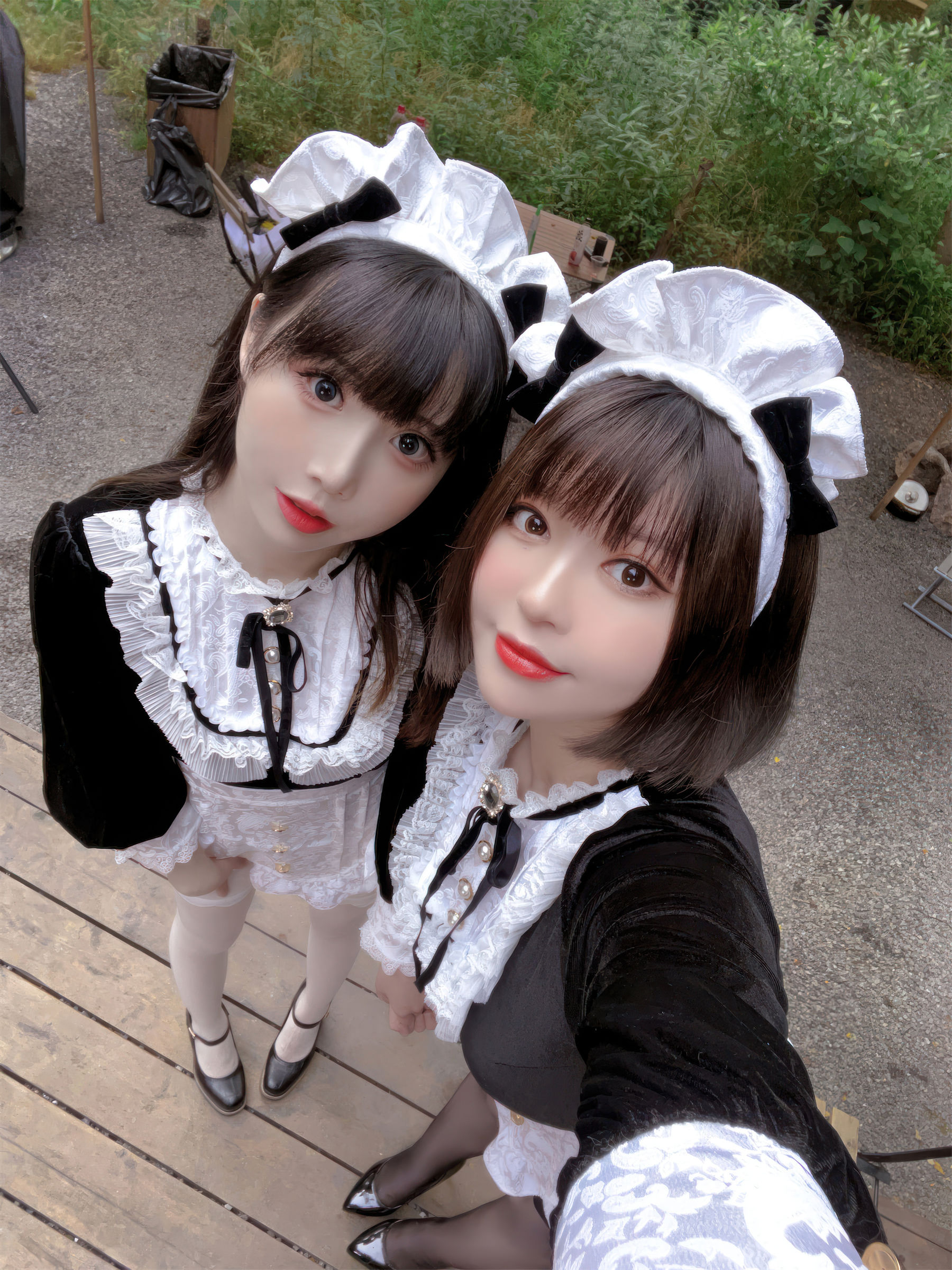 可爱人气Coser  面饼仙儿&半半子 - Maid姉妹
