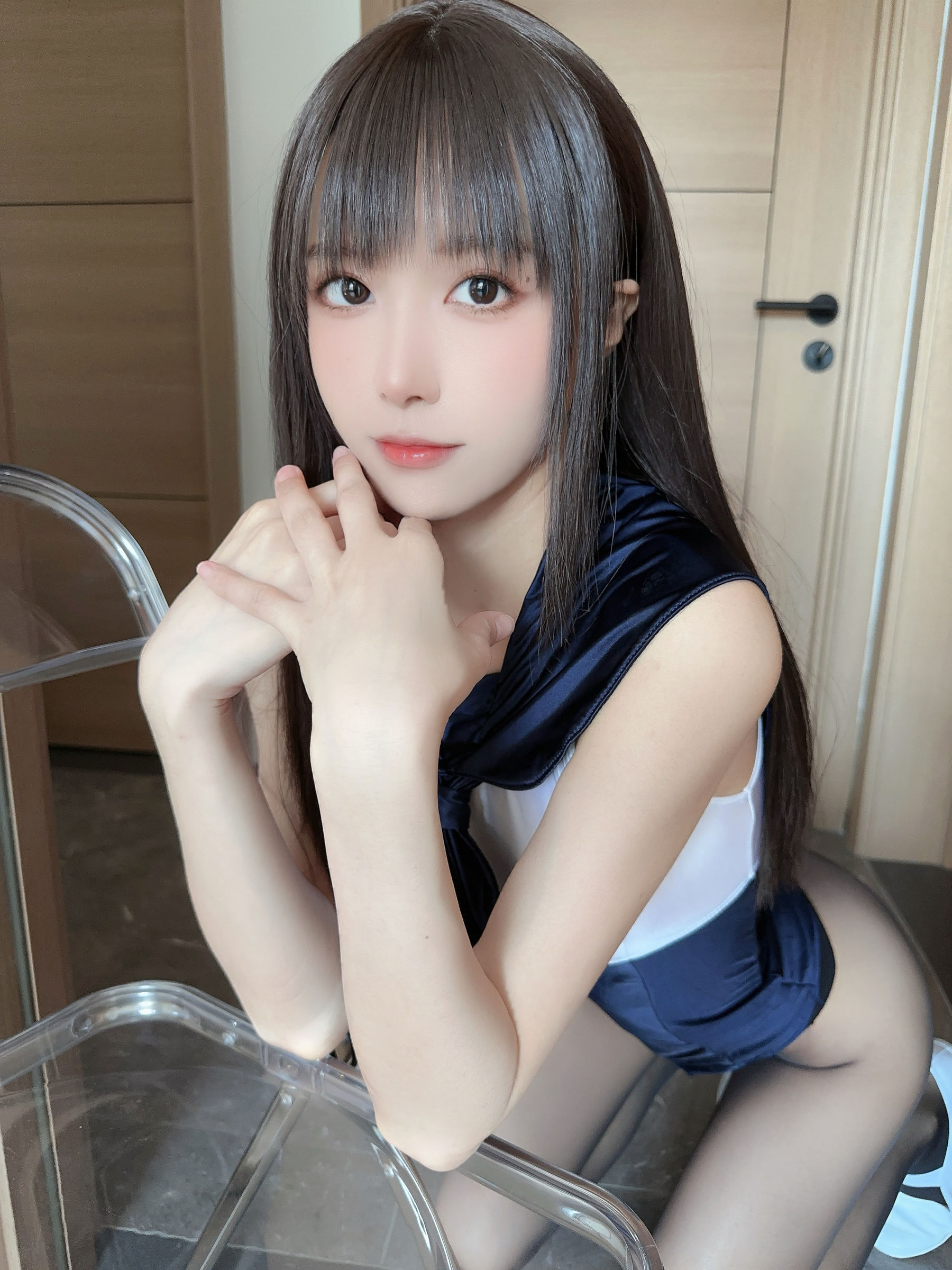 布丁大法 - 蓝色连体泳衣