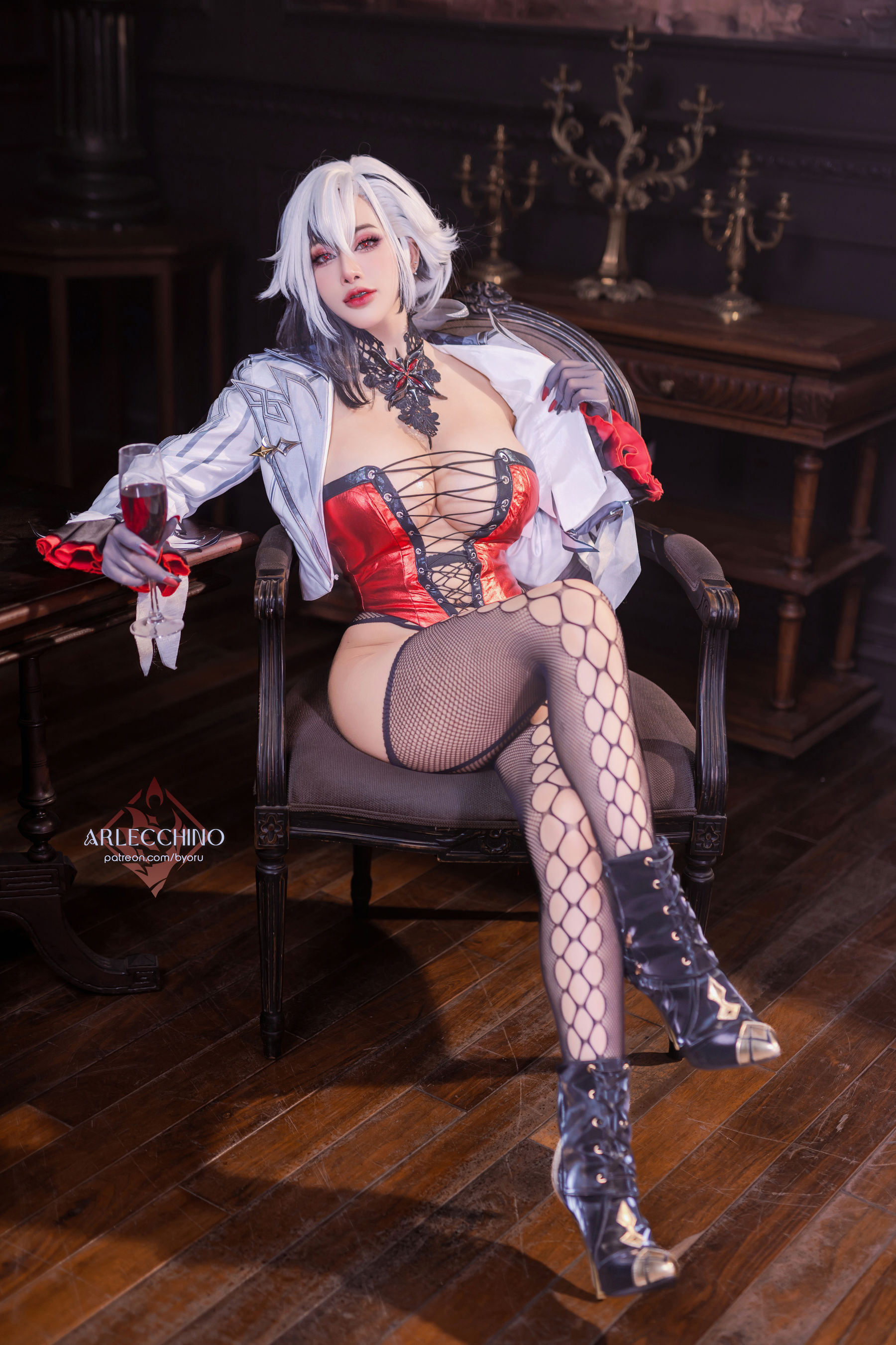 日本性感萝莉 Byoru - Genshin Impact Arlecchino Dress