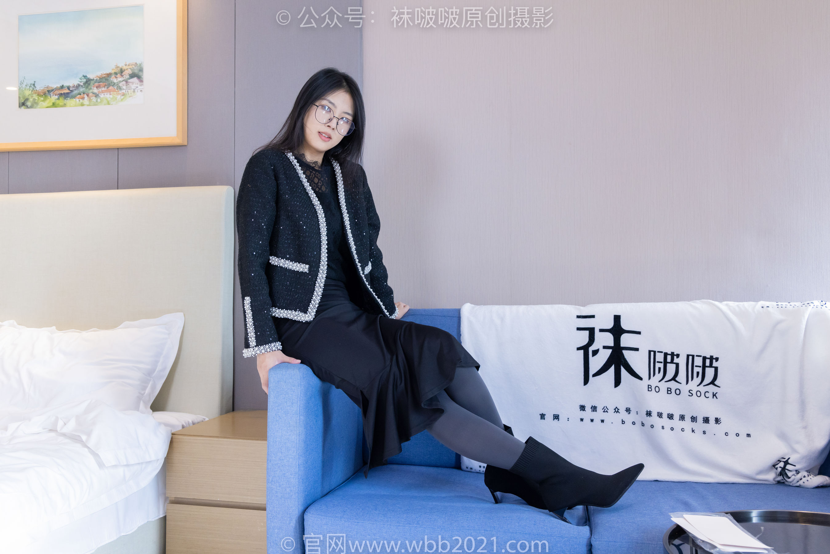 BoBoSocks袜啵啵 No.378 奶油 -短靴、运动鞋、厚黑丝、厚灰丝